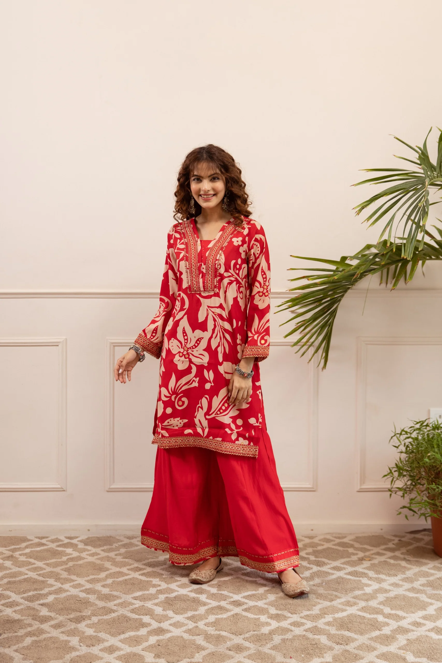 Kabool Tulip Printed Kurta pant set - Image 5