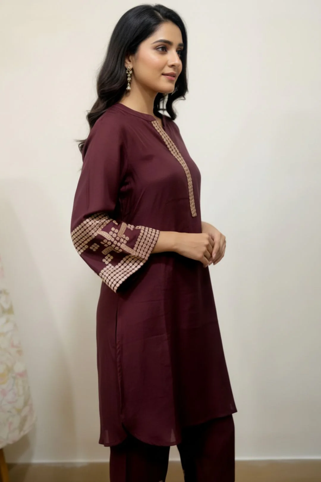 Tina Choco Embroidered Co-ord Set - Image 2
