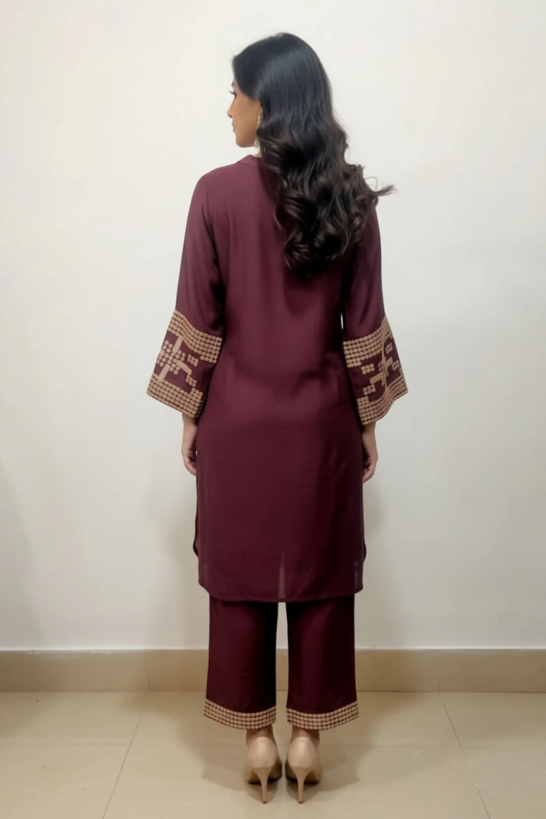 Tina Choco Embroidered Co-ord Set - Image 3
