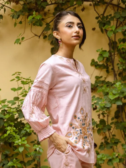 Viva Blossom embroidery cotton co-ord set - Image 2