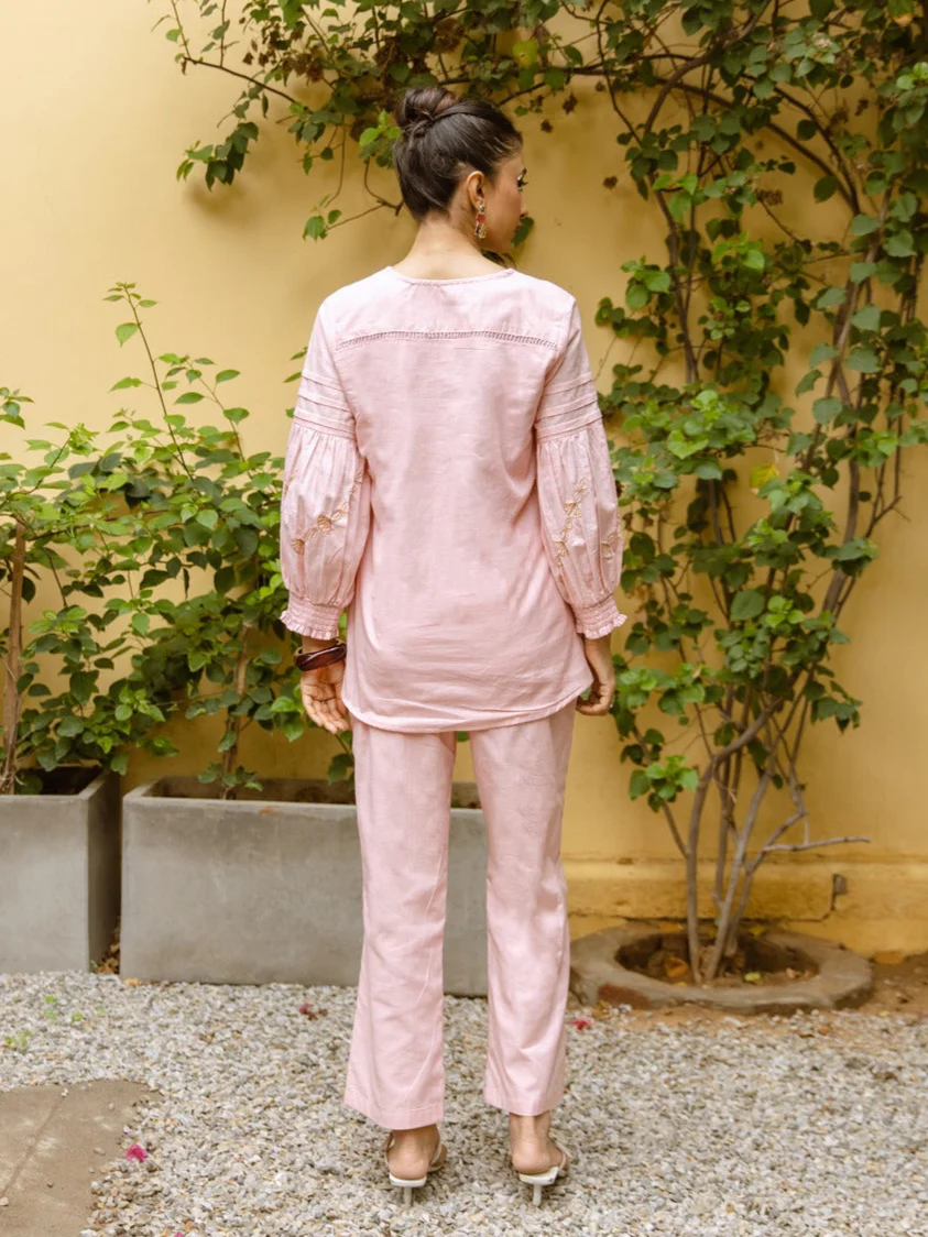 Viva Blossom embroidery cotton co-ord set - Image 3