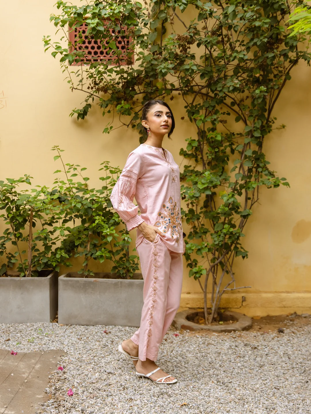 Viva Blossom embroidery cotton co-ord set - Image 5
