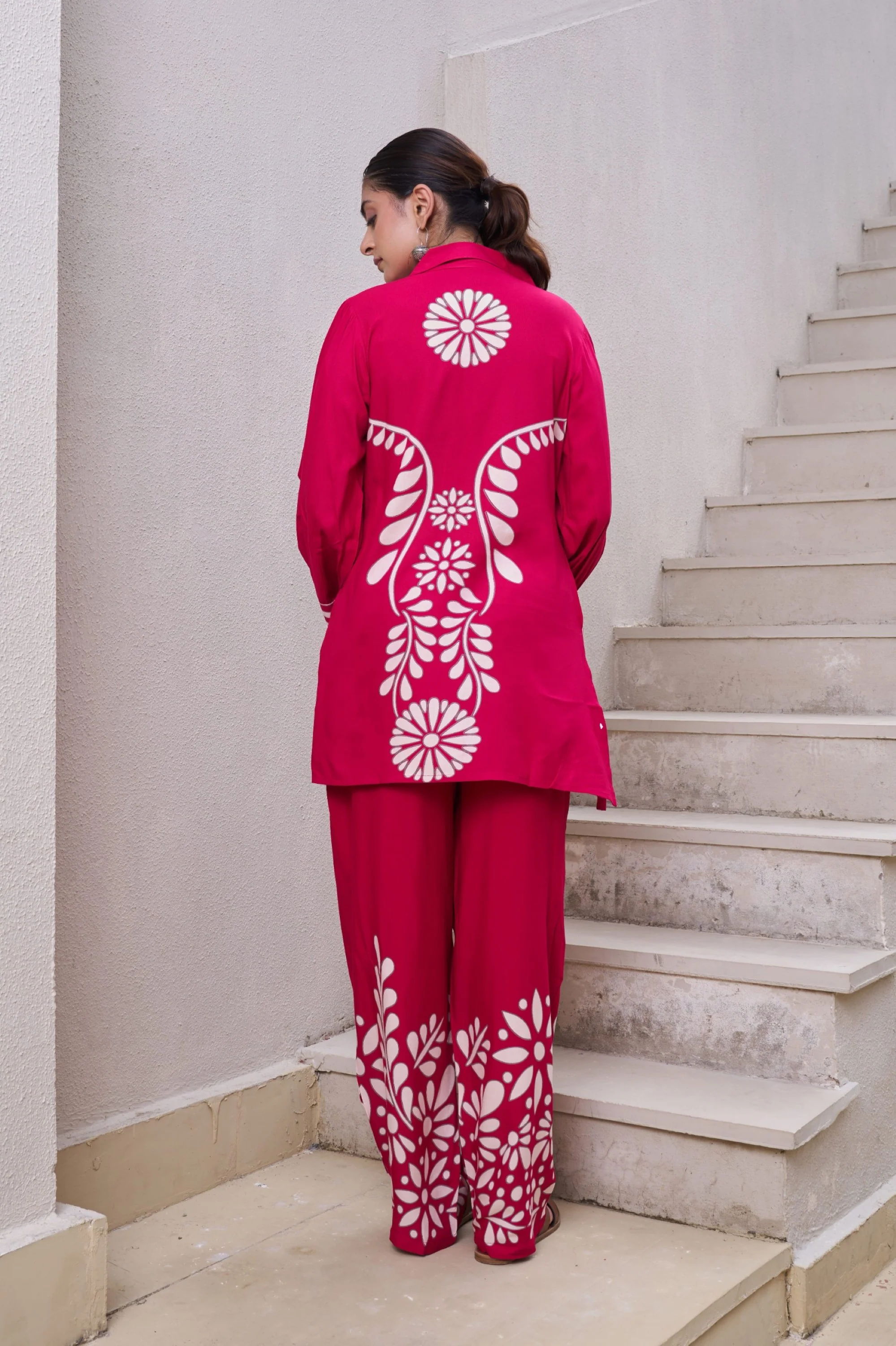 Kabool Cerise printed Co-ord set - Image 3