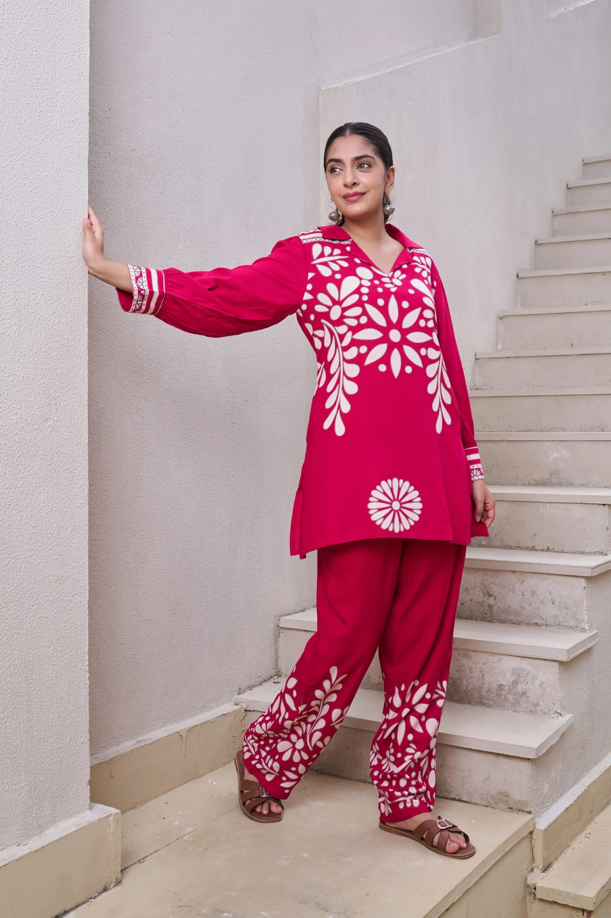 Kabool Cerise printed Co-ord set - Image 4