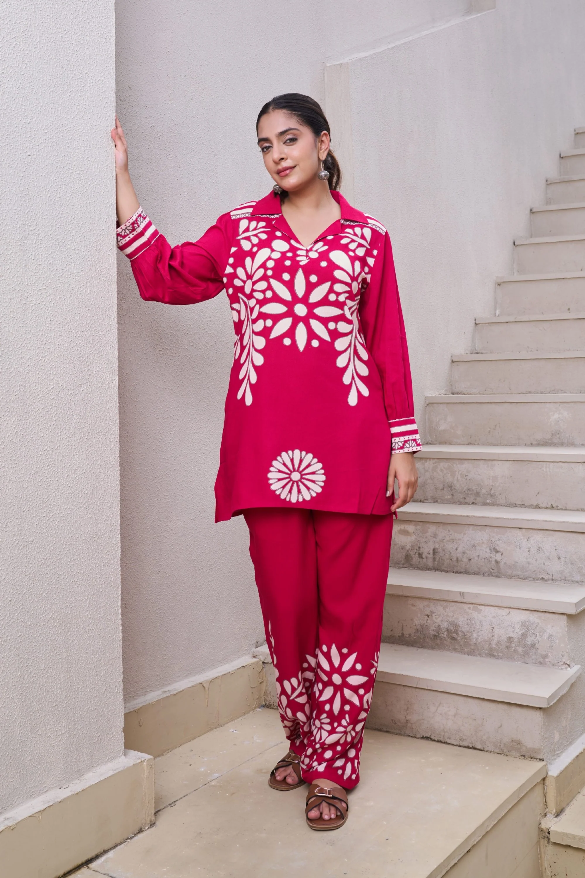 Kabool Cerise printed Co-ord set - Image 6