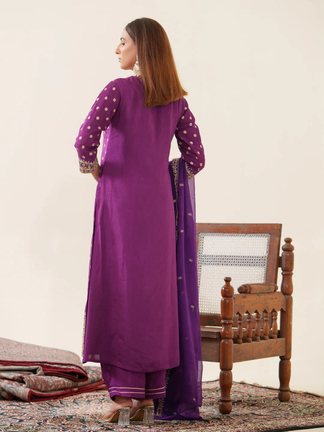 Palash Grape Full Work Suit Set - Image 10
