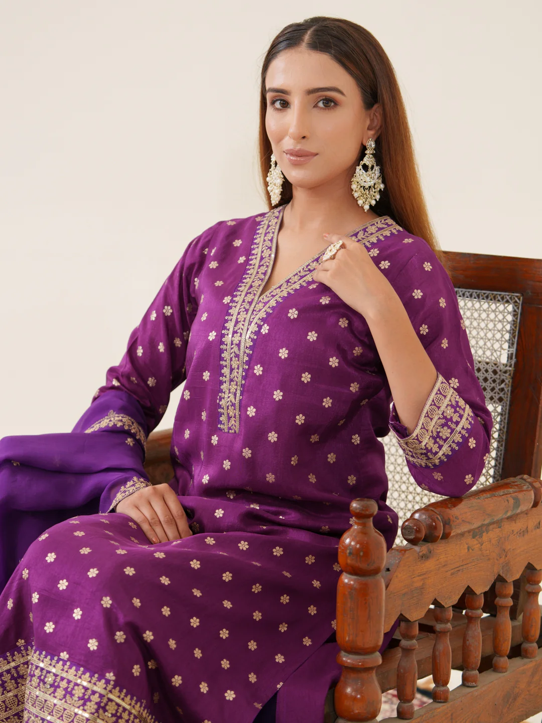 Palash Grape Full Work Suit Set - Image 12