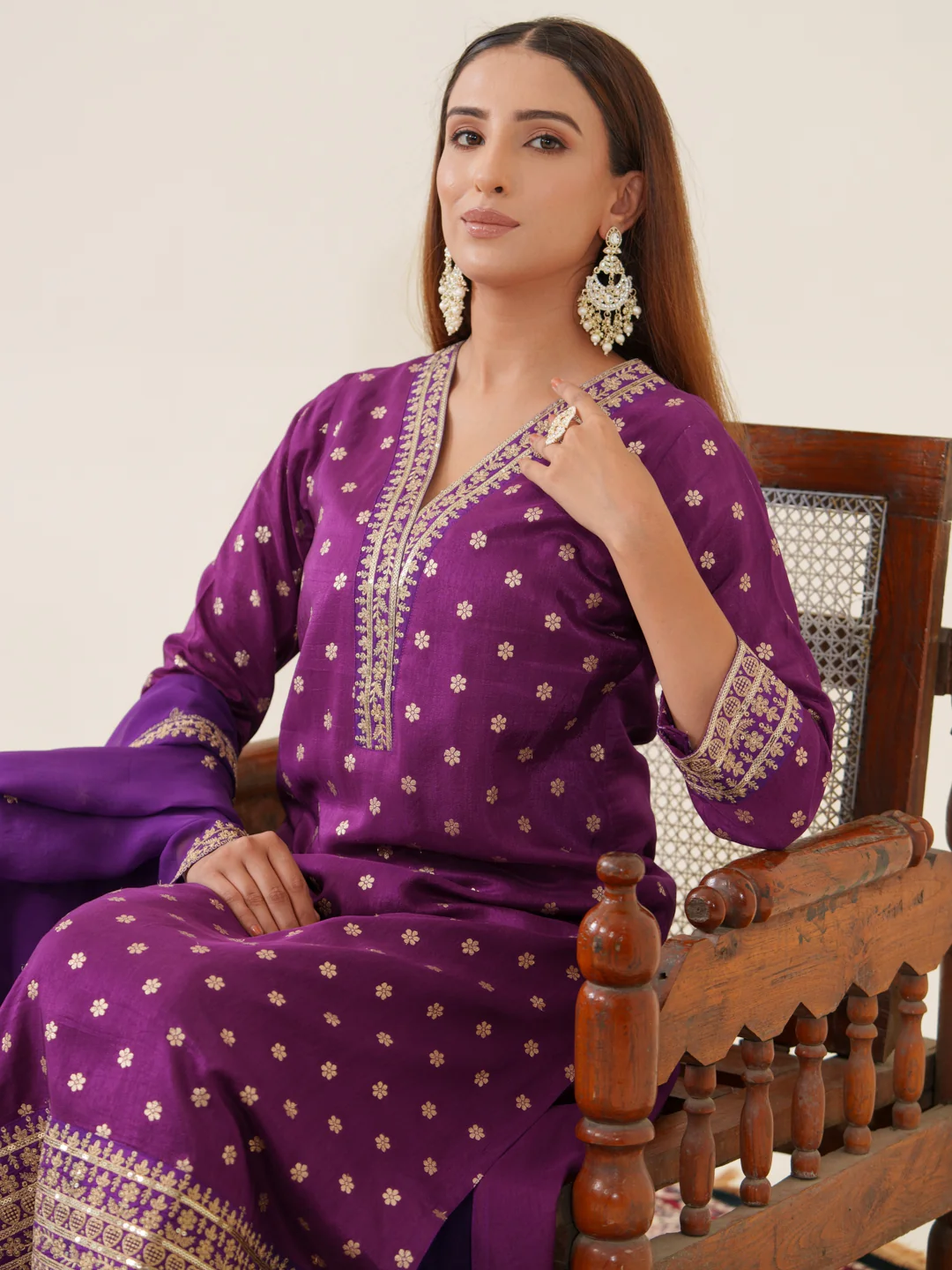 Palash Grape Full Work Suit Set - Image 13