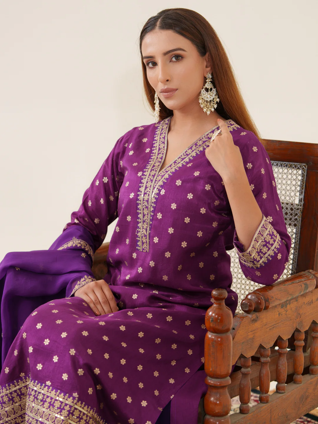 Palash Grape Full Work Suit Set - Image 14