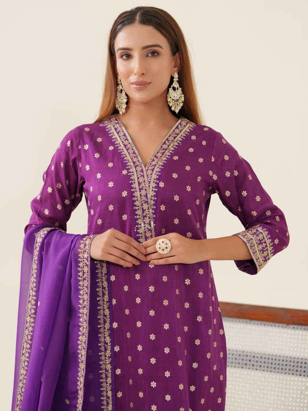 Palash Grape Full Work Suit Set - Image 2