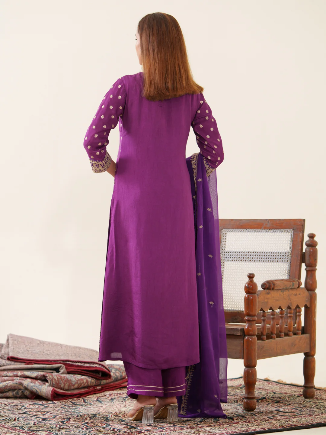 Palash Grape Full Work Suit Set - Image 3