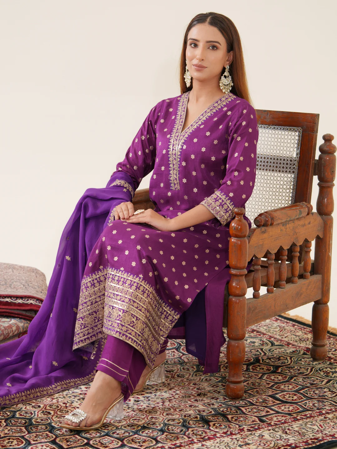 Palash Grape Full Work Suit Set - Image 4