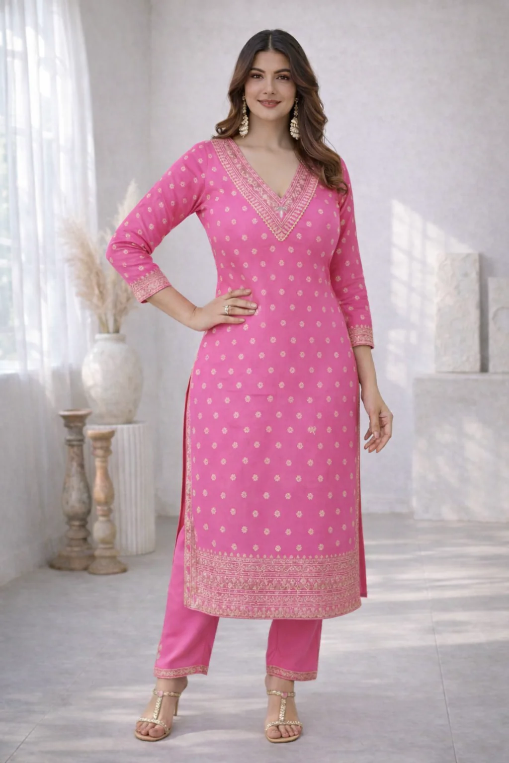 Palash Rose Full Work Suit Set - Image 34