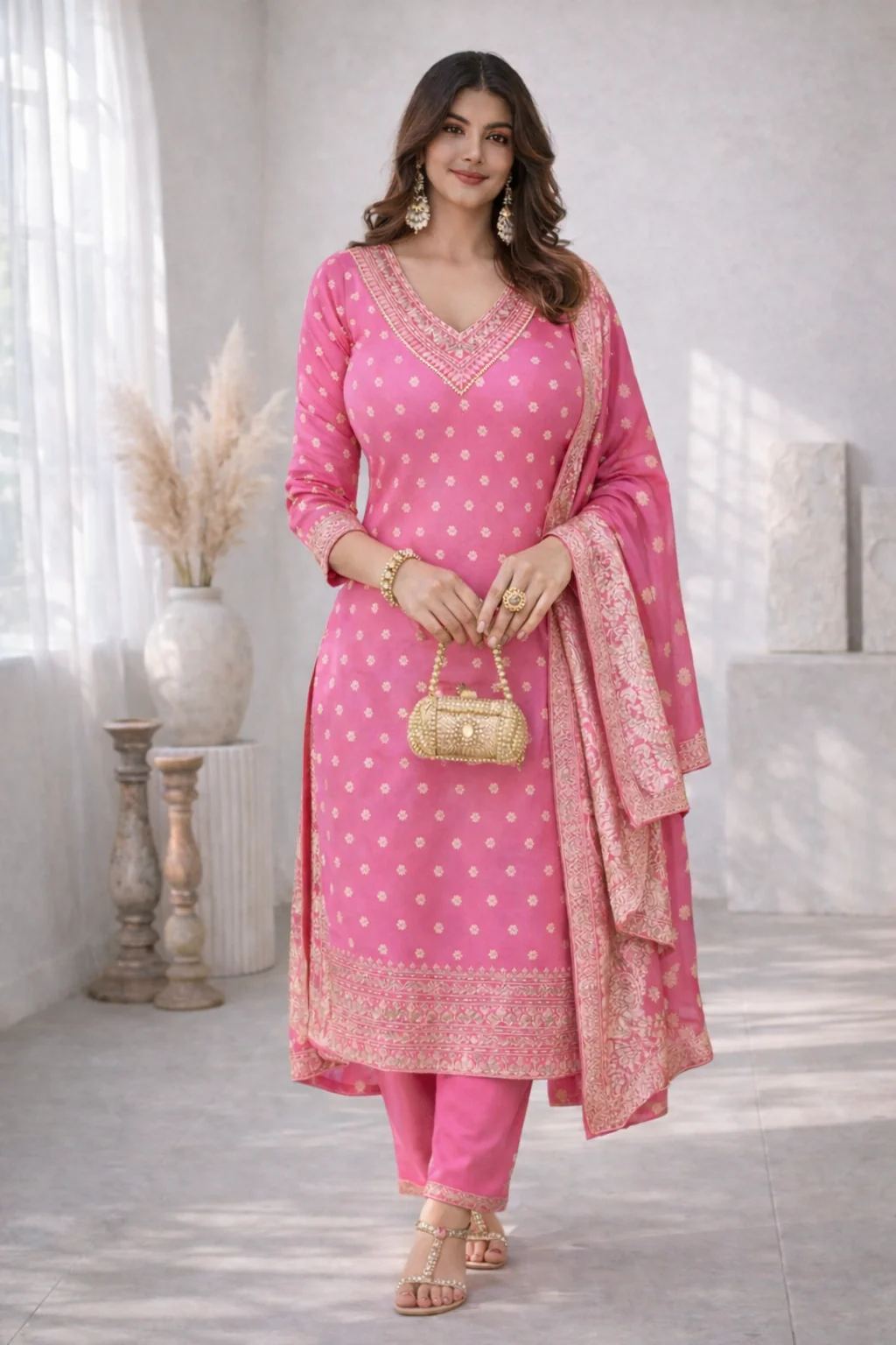 Palash Rose Full Work Suit Set - Image 36