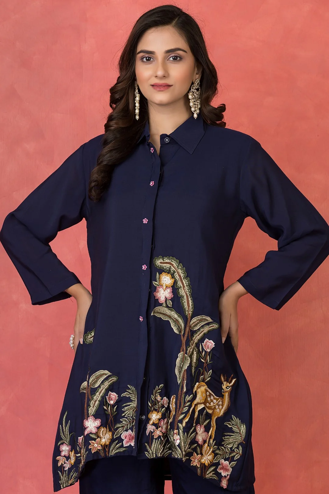 Sabhya Prussian full Embroidery Co-ord set - Image 2