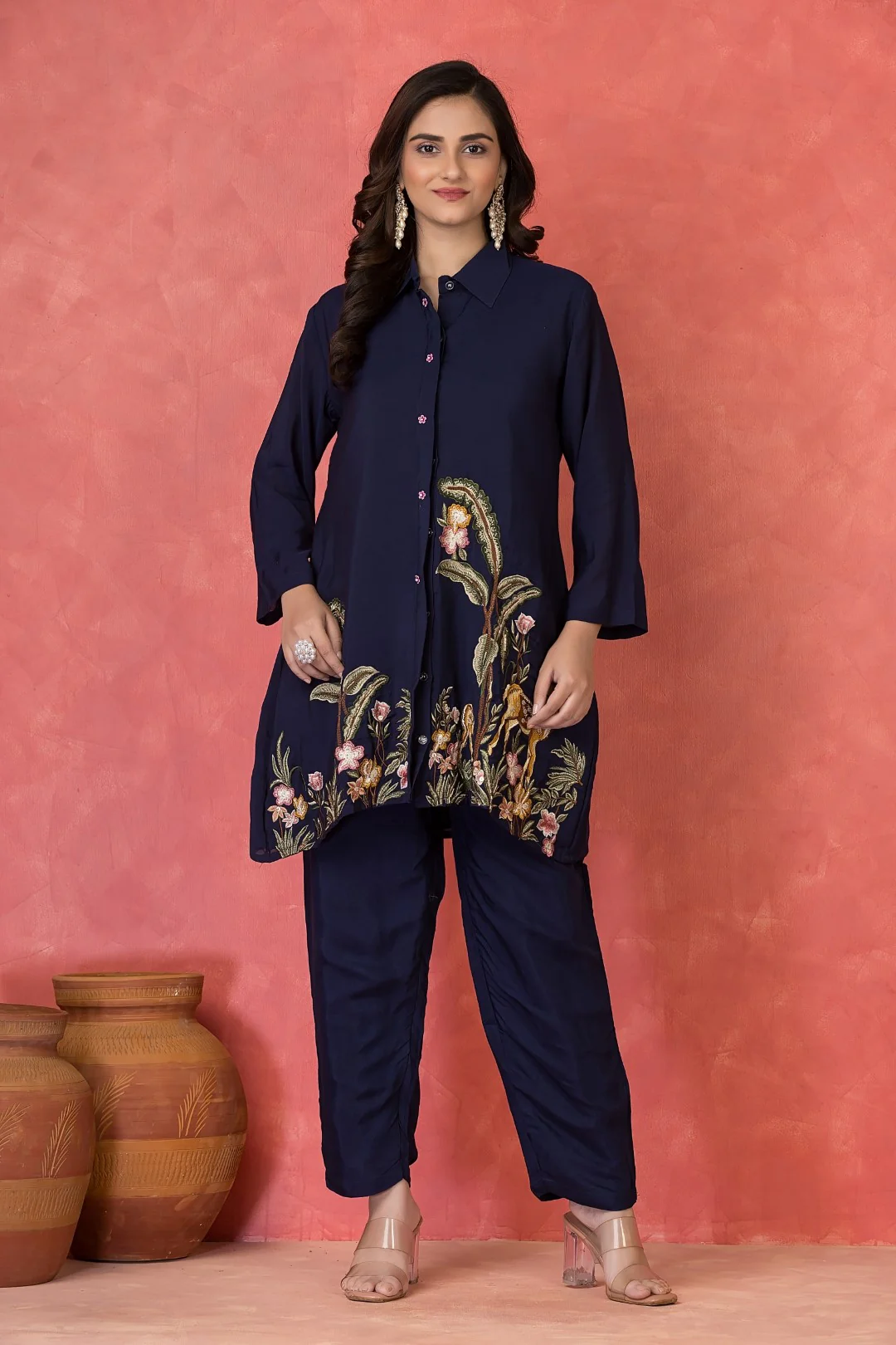 Sabhya Prussian full Embroidery Co-ord set - Image 4