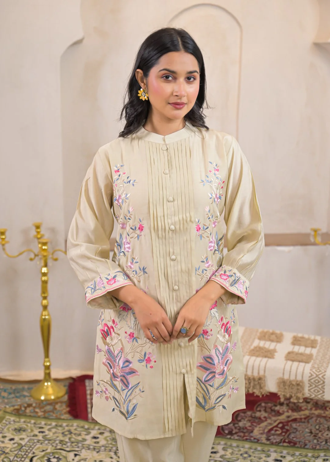 Pankhuri Cream Embroidered Co-ord Set - Image 2