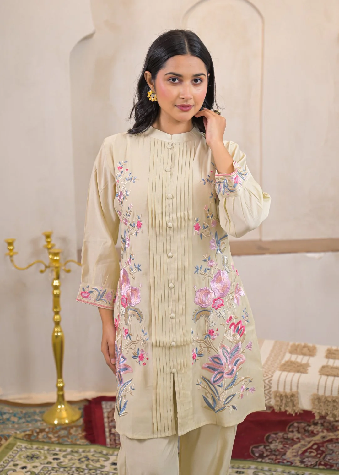 Pankhuri Cream Embroidered Co-ord Set - Image 4