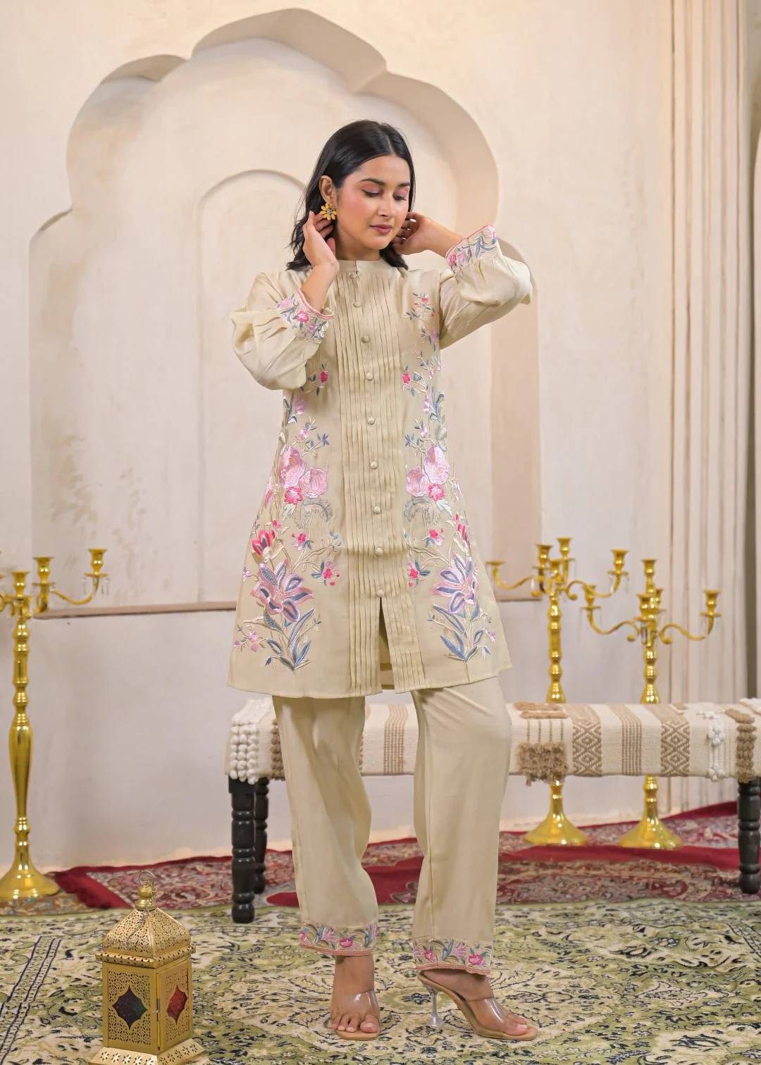 Pankhuri Cream Embroidered Co-ord Set - Image 6