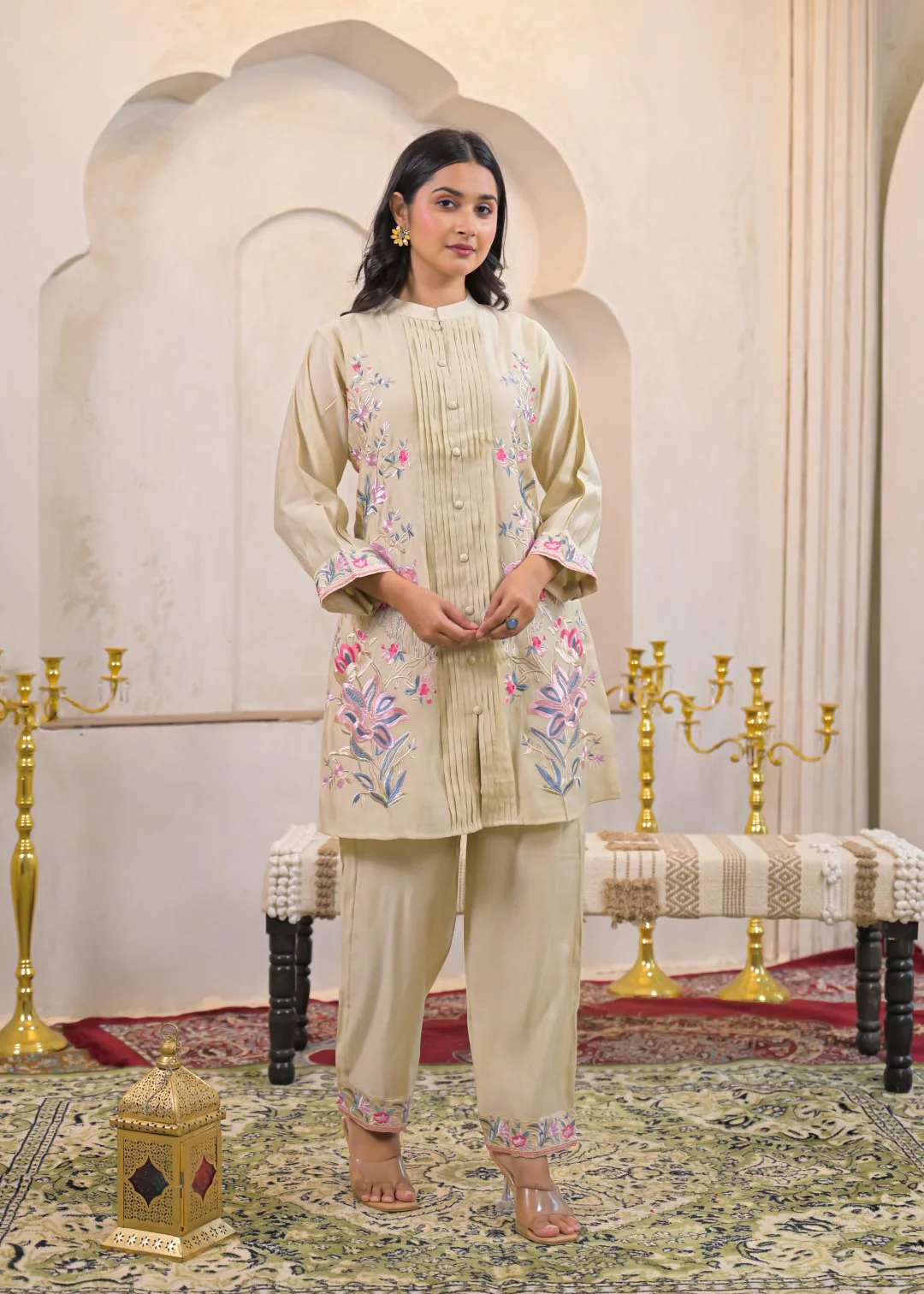 Pankhuri Cream Embroidered Co-ord Set - Image 7