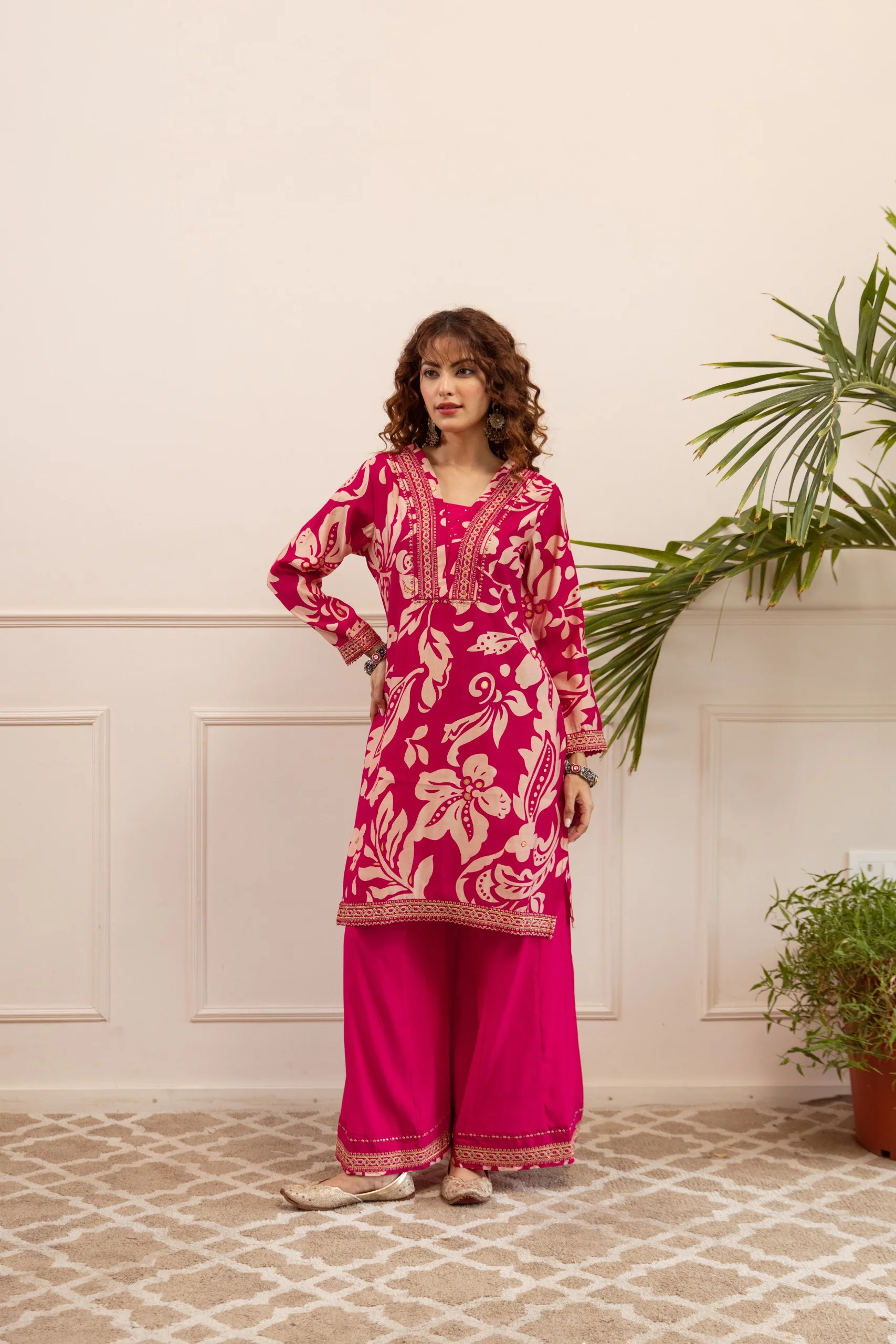 Kabool peony printed Co-ord set - Image 3