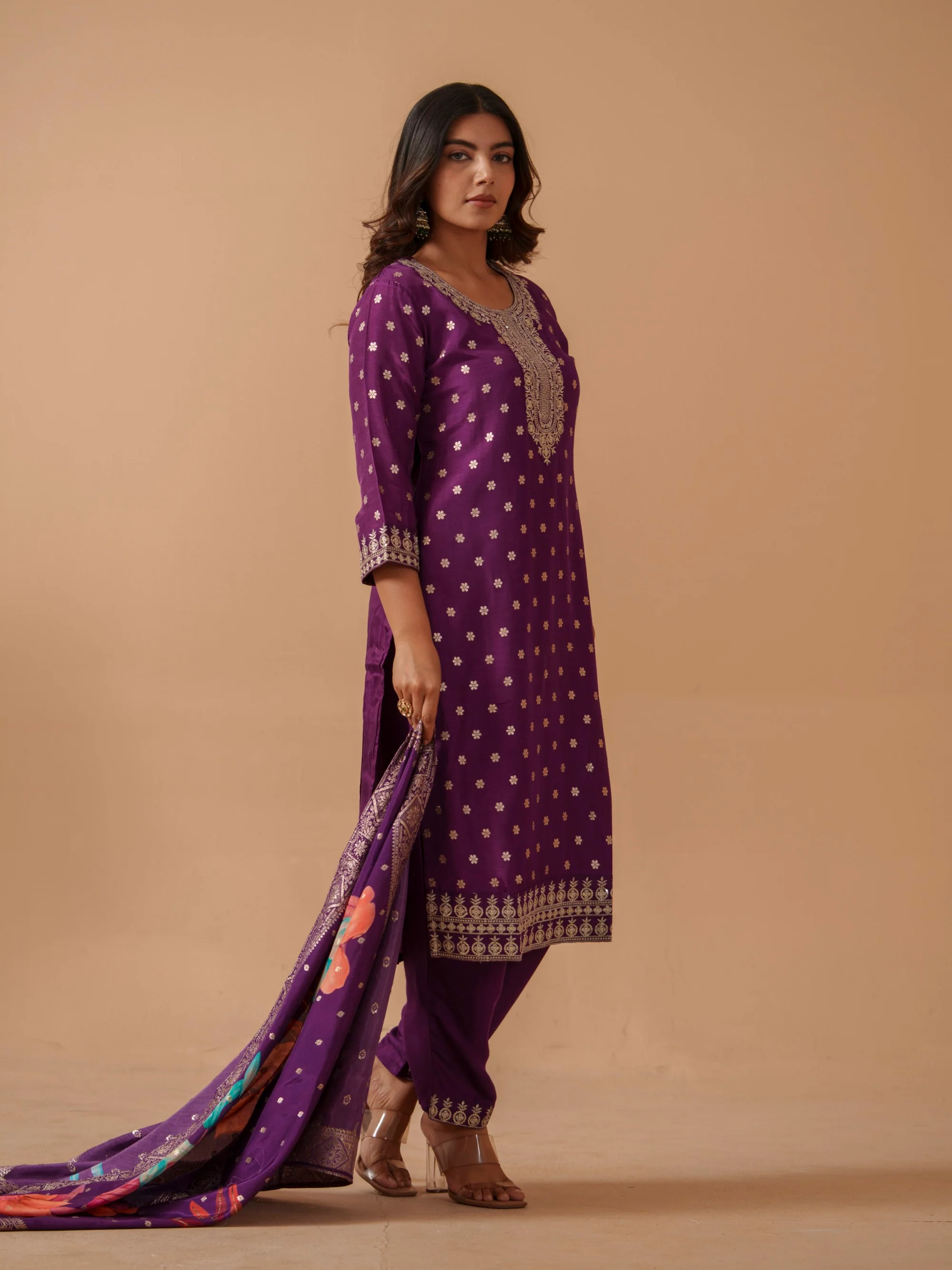 Palash Orchid Full Work Suit Set - Image 11