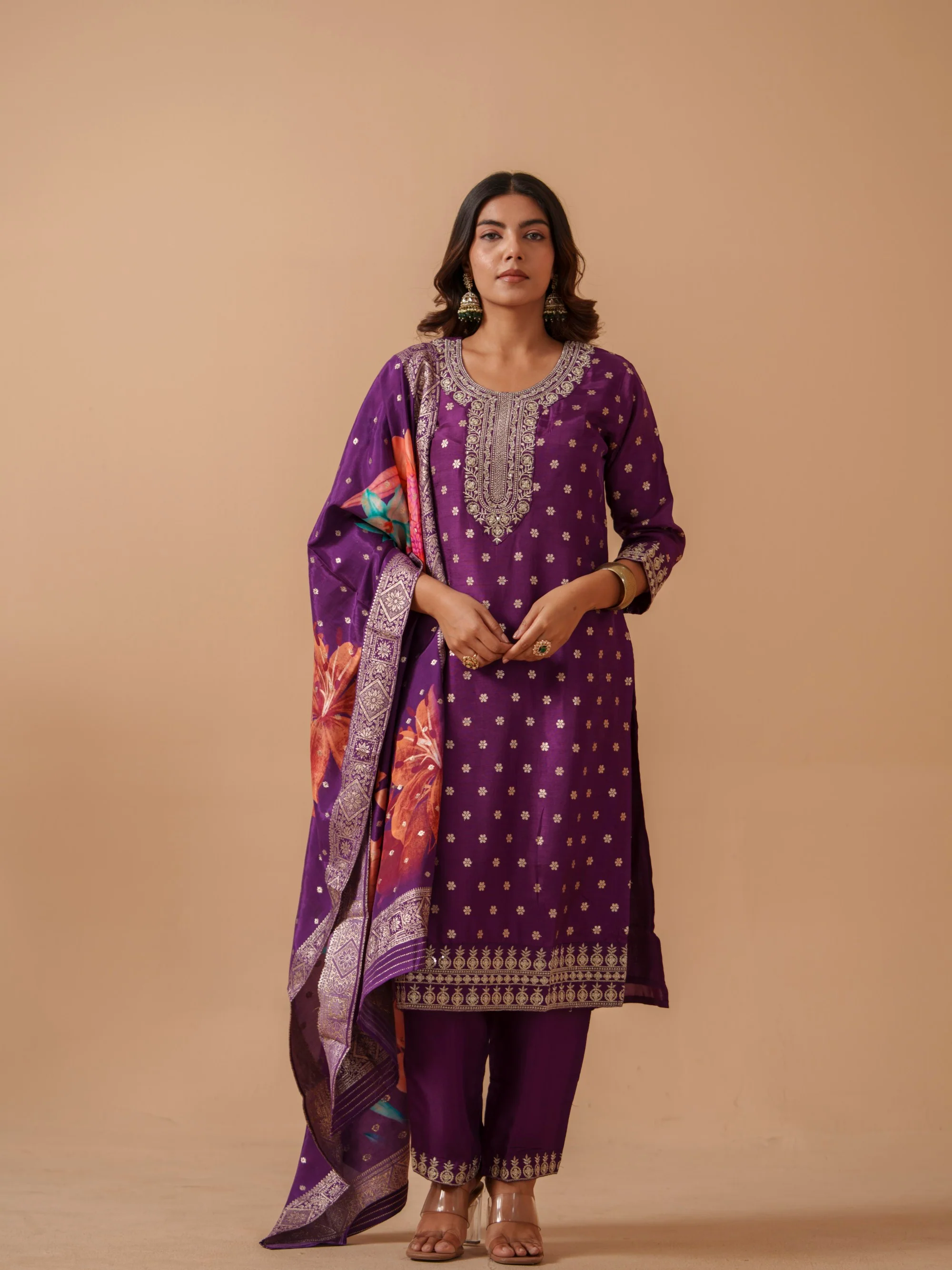 Palash Orchid Full Work Suit Set - Image 15