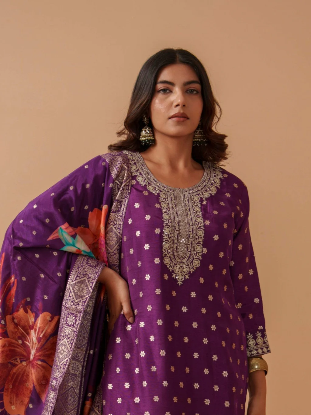 Palash Orchid Full Work Suit Set - Image 2