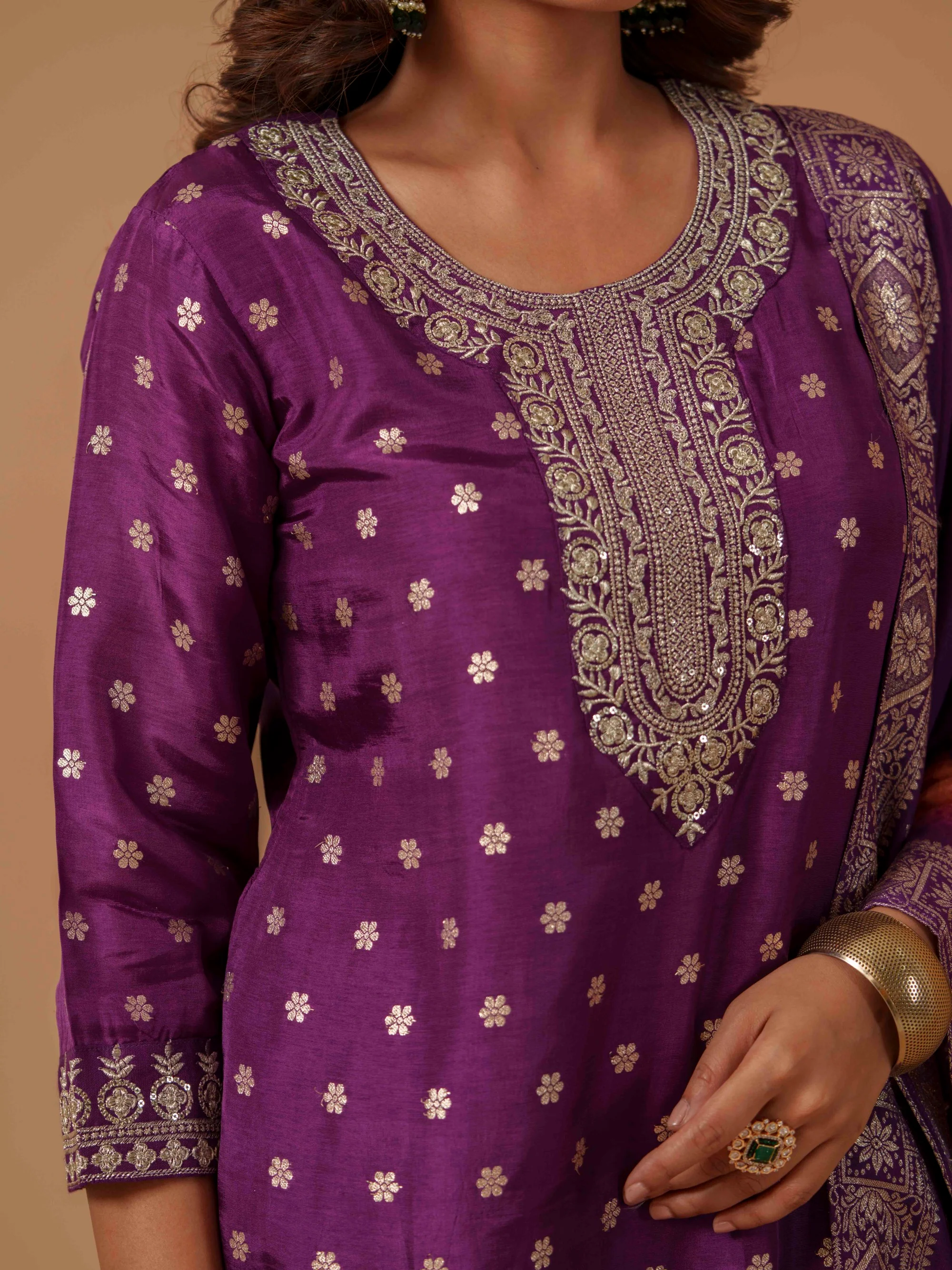 Palash Orchid Full Work Suit Set - Image 4