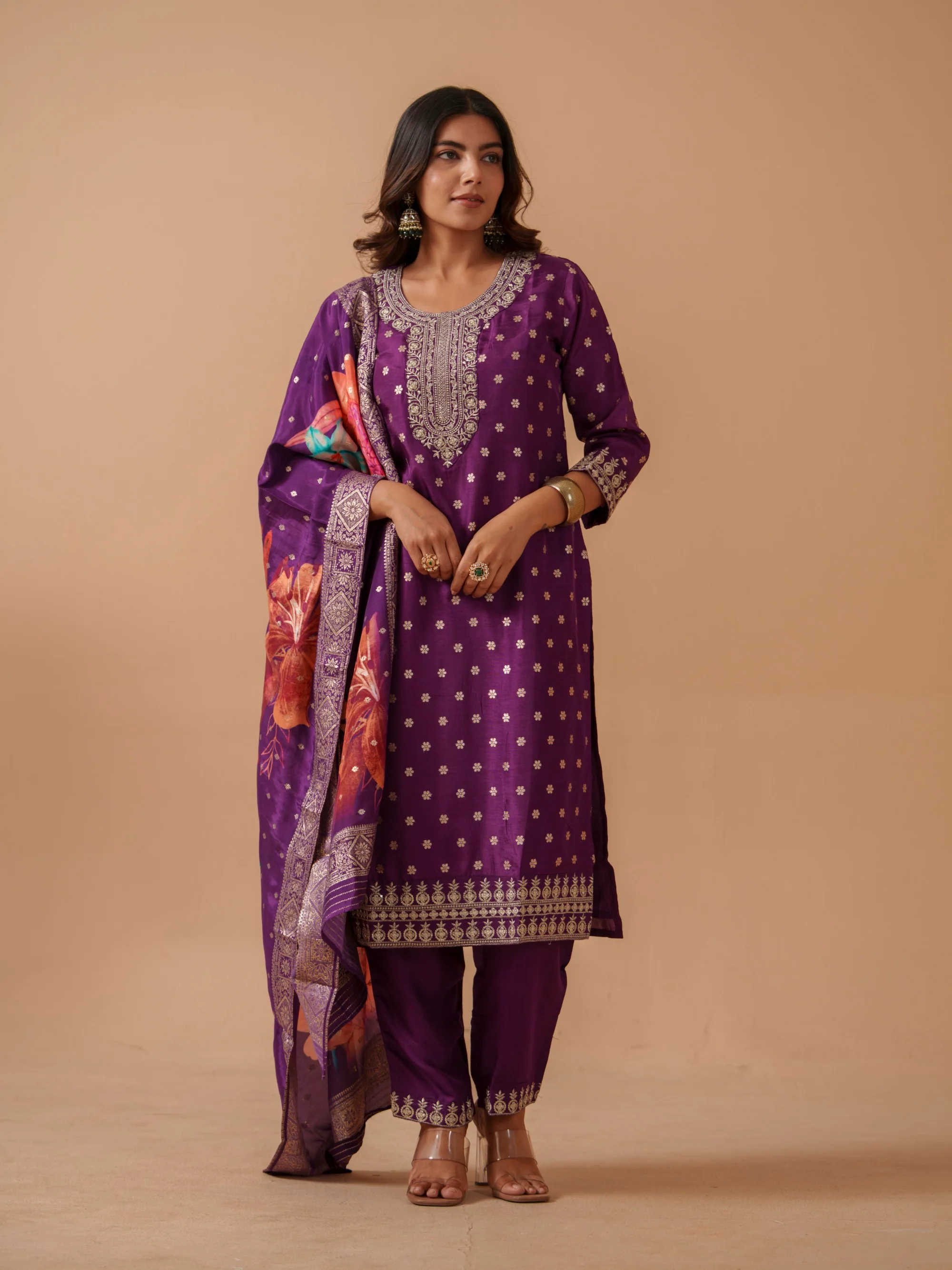 Palash Orchid Full Work Suit Set - Image 5