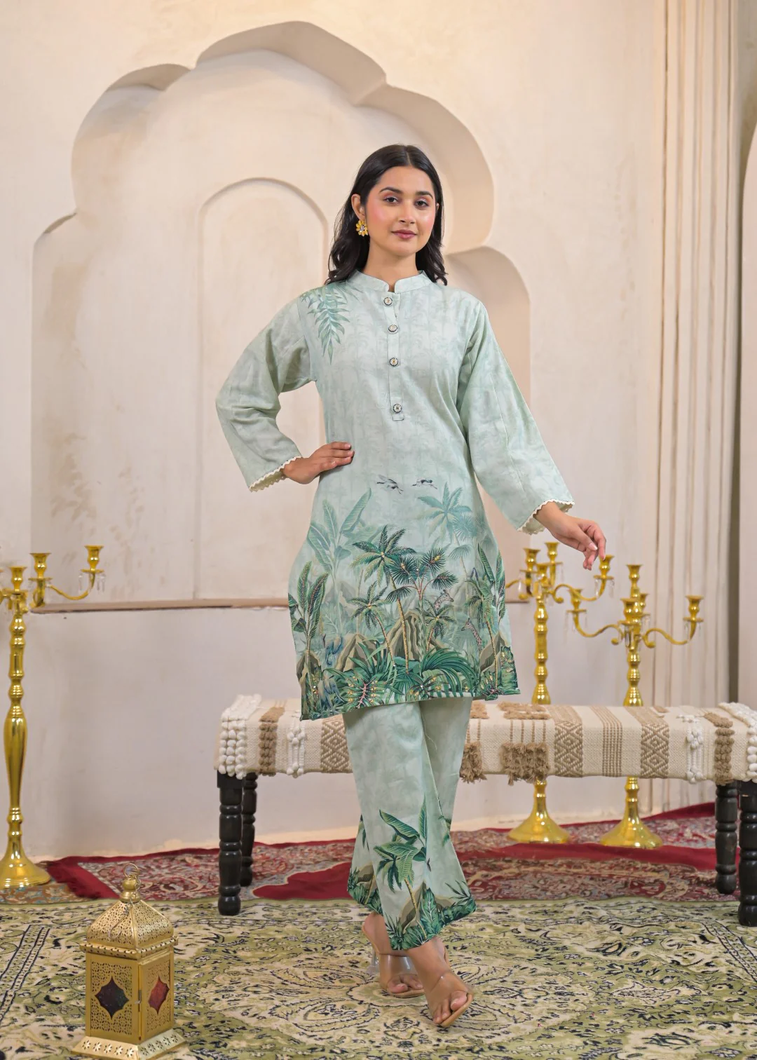 Shanti Minty Printed Work Co-ord Set - Image 4