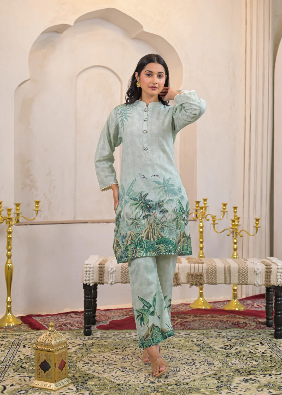 Shanti Minty Printed Work Co-ord Set - Image 5