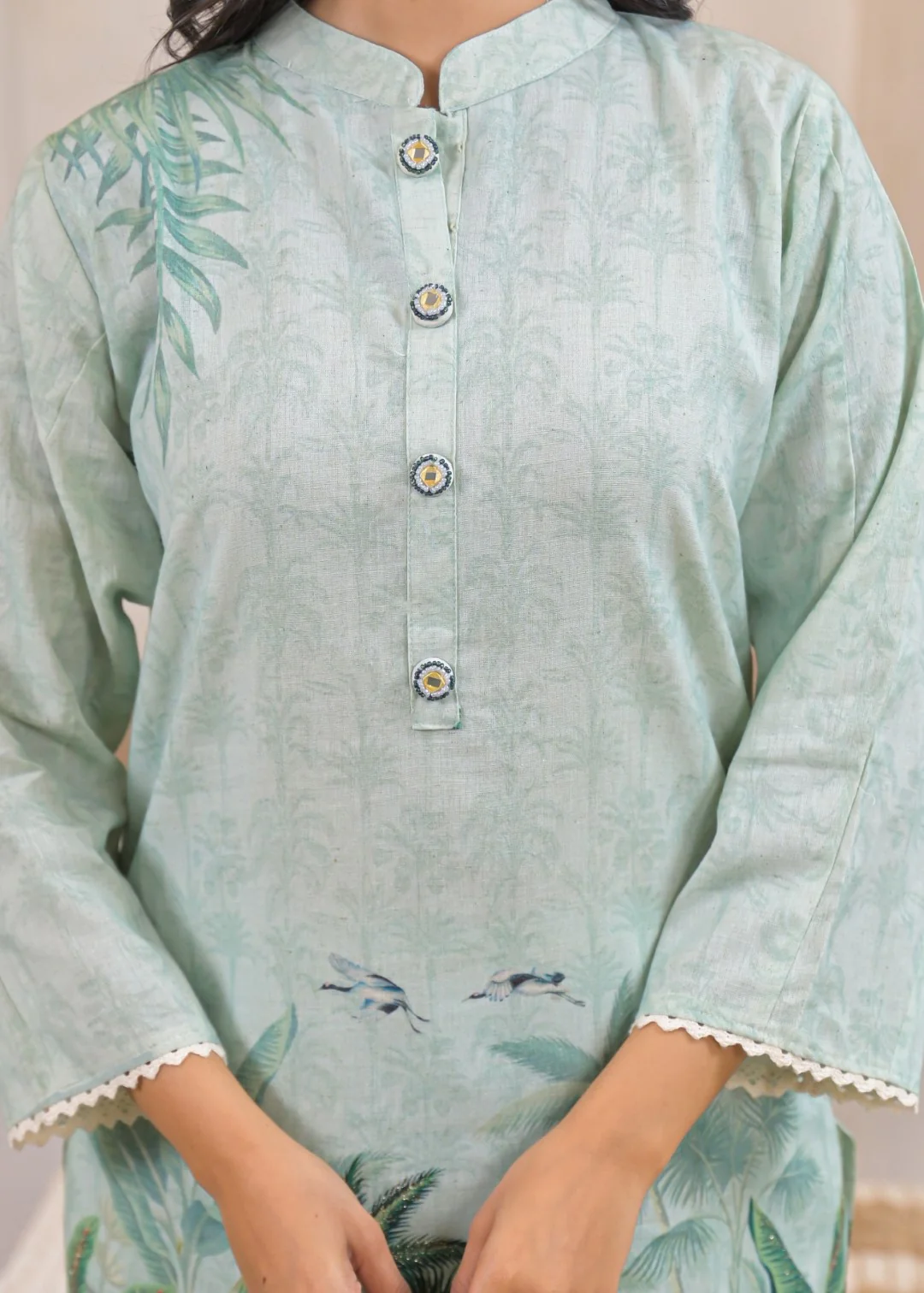 Shanti Minty Printed Work Co-ord Set - Image 7