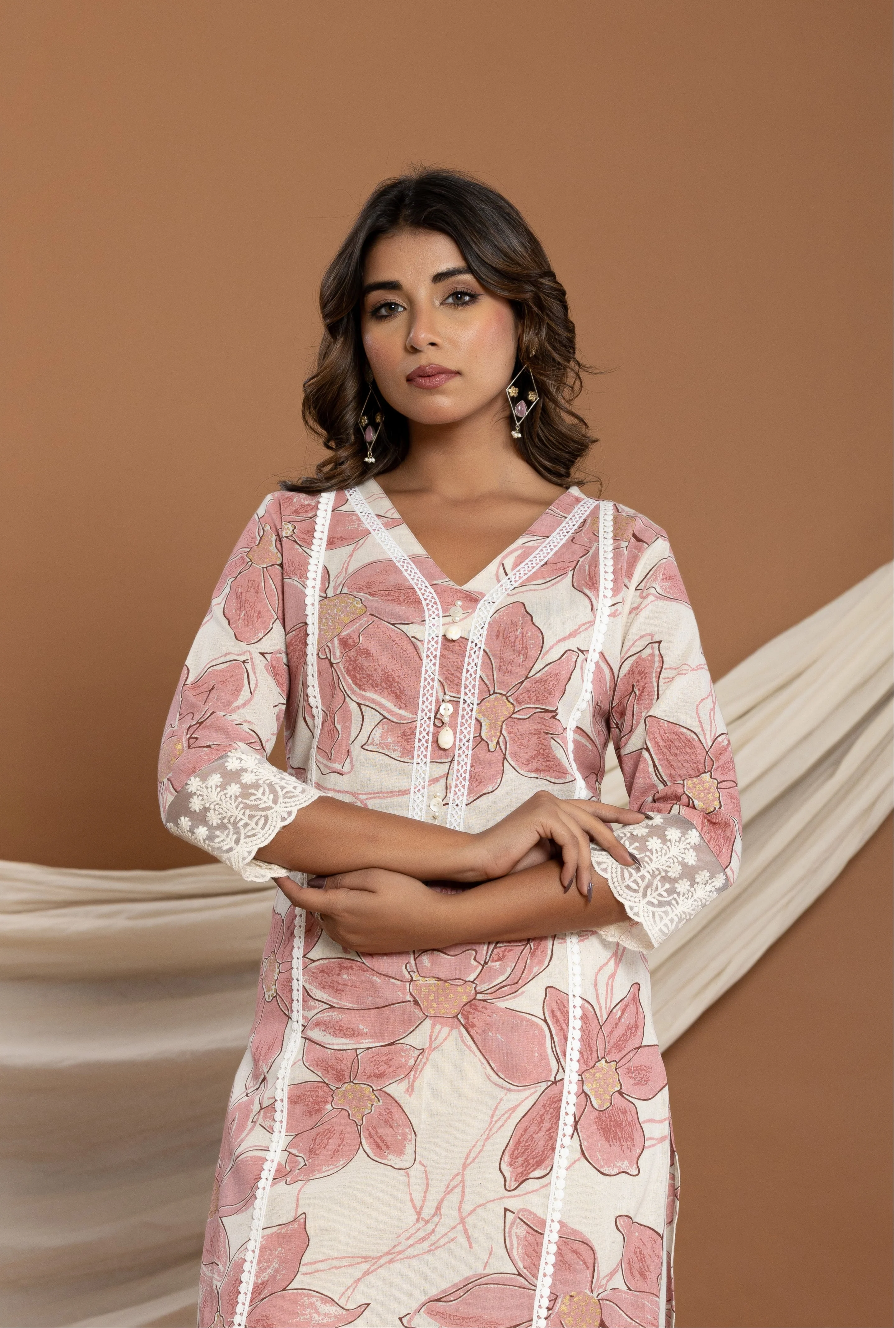 Hardik Rosy cotton kurta pant set - Image 2