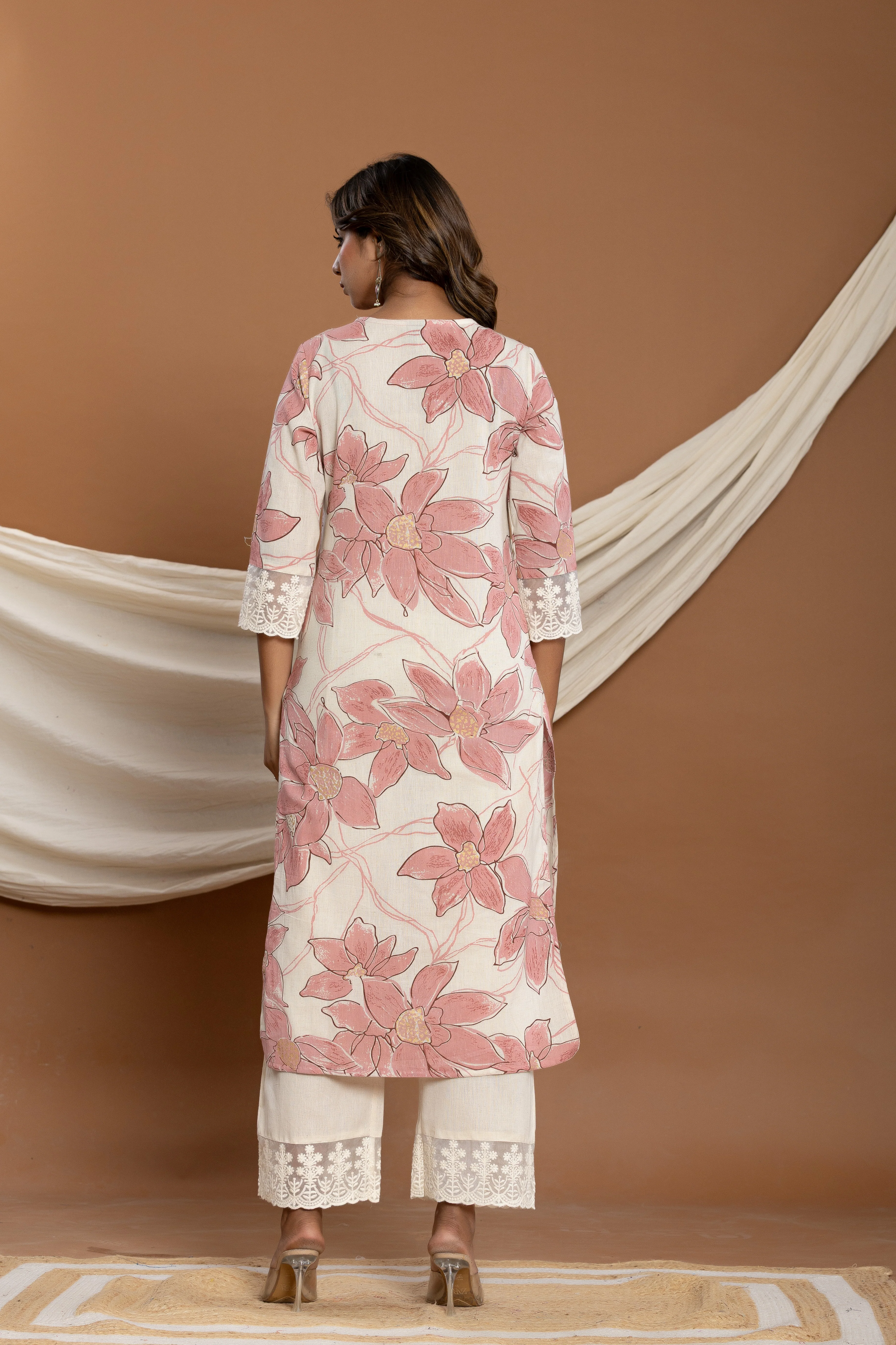 Hardik Rosy cotton kurta pant set - Image 3