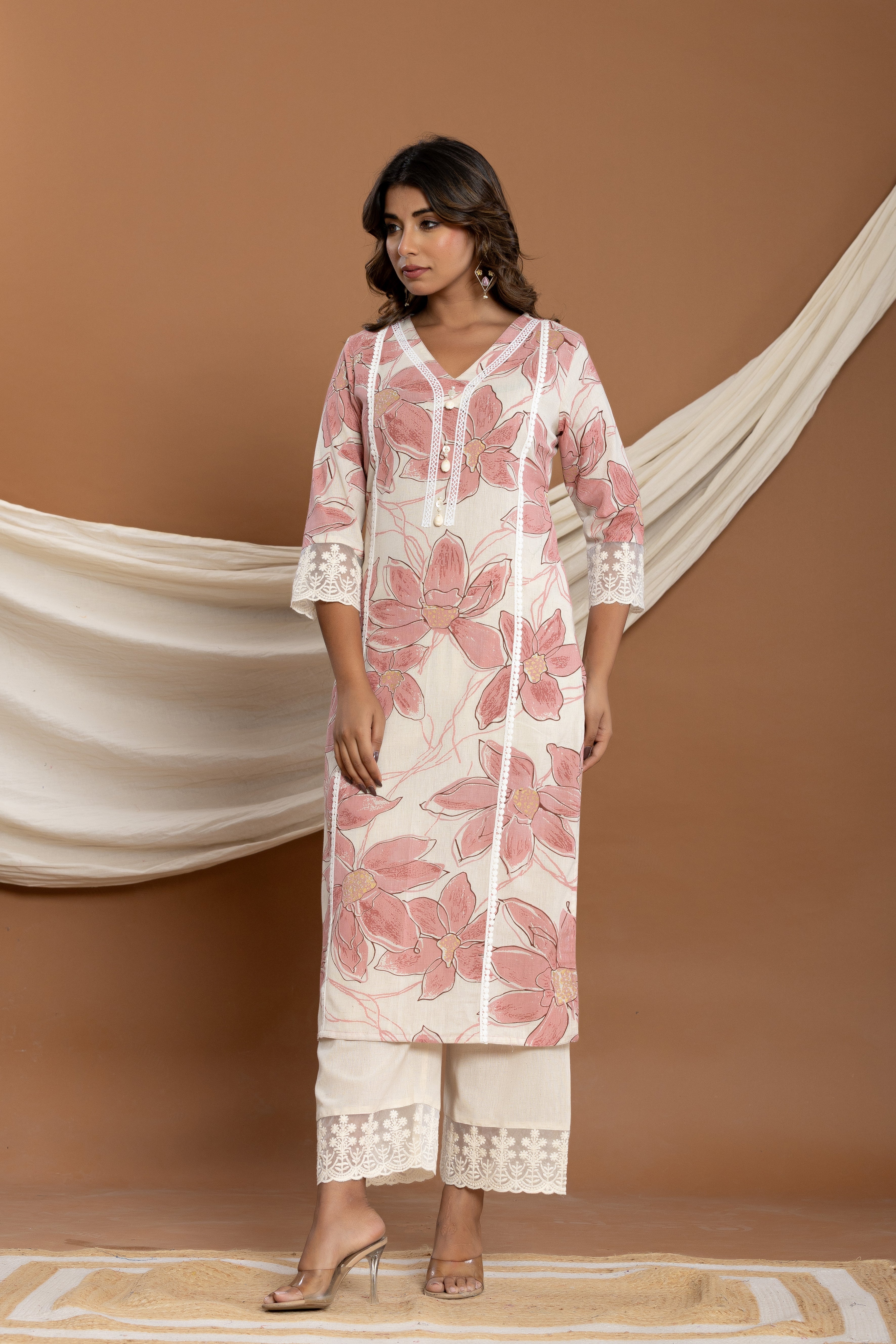 Hardik Rosy cotton kurta pant set - Image 4
