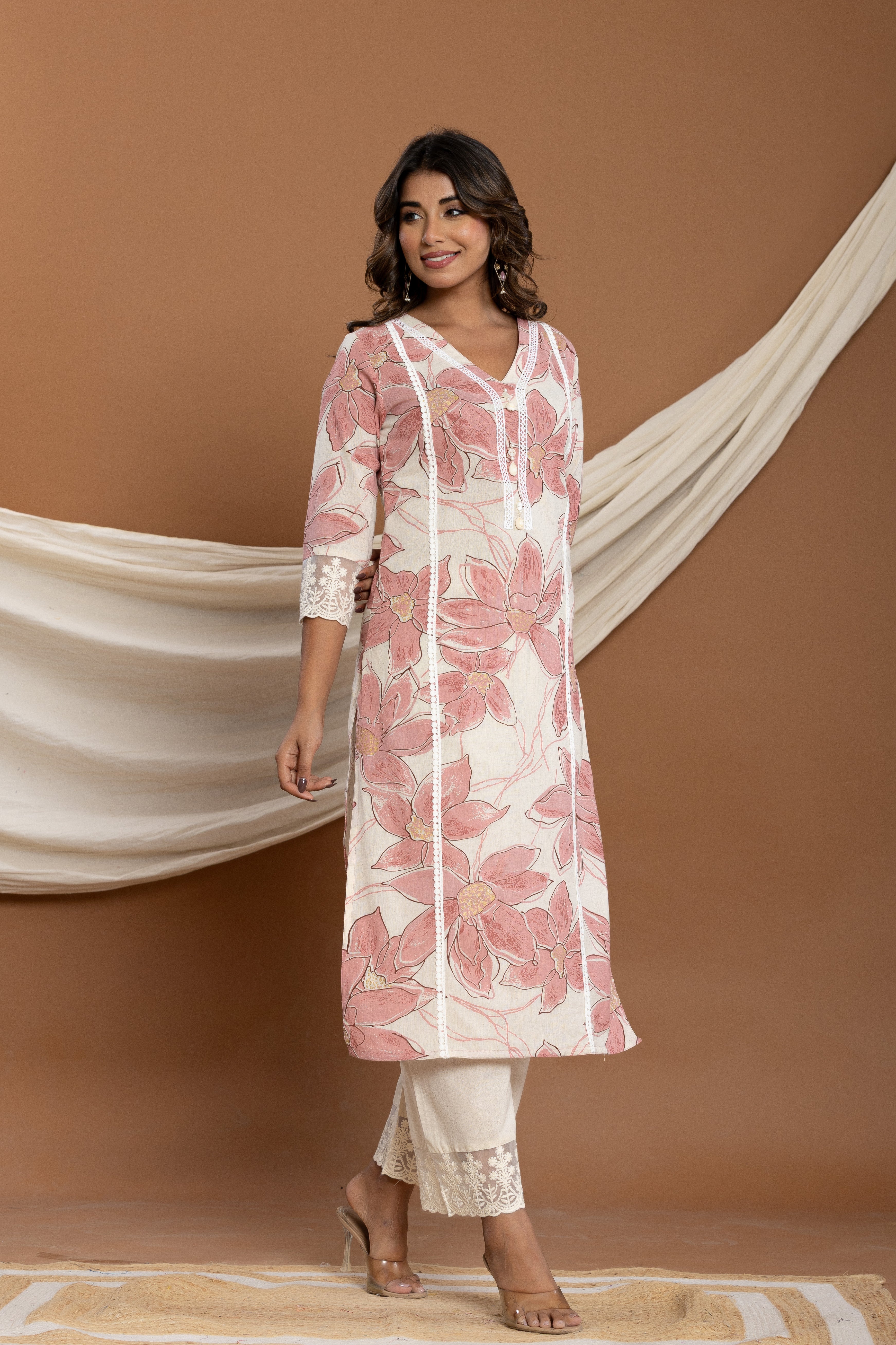 Hardik Rosy cotton kurta pant set - Image 5