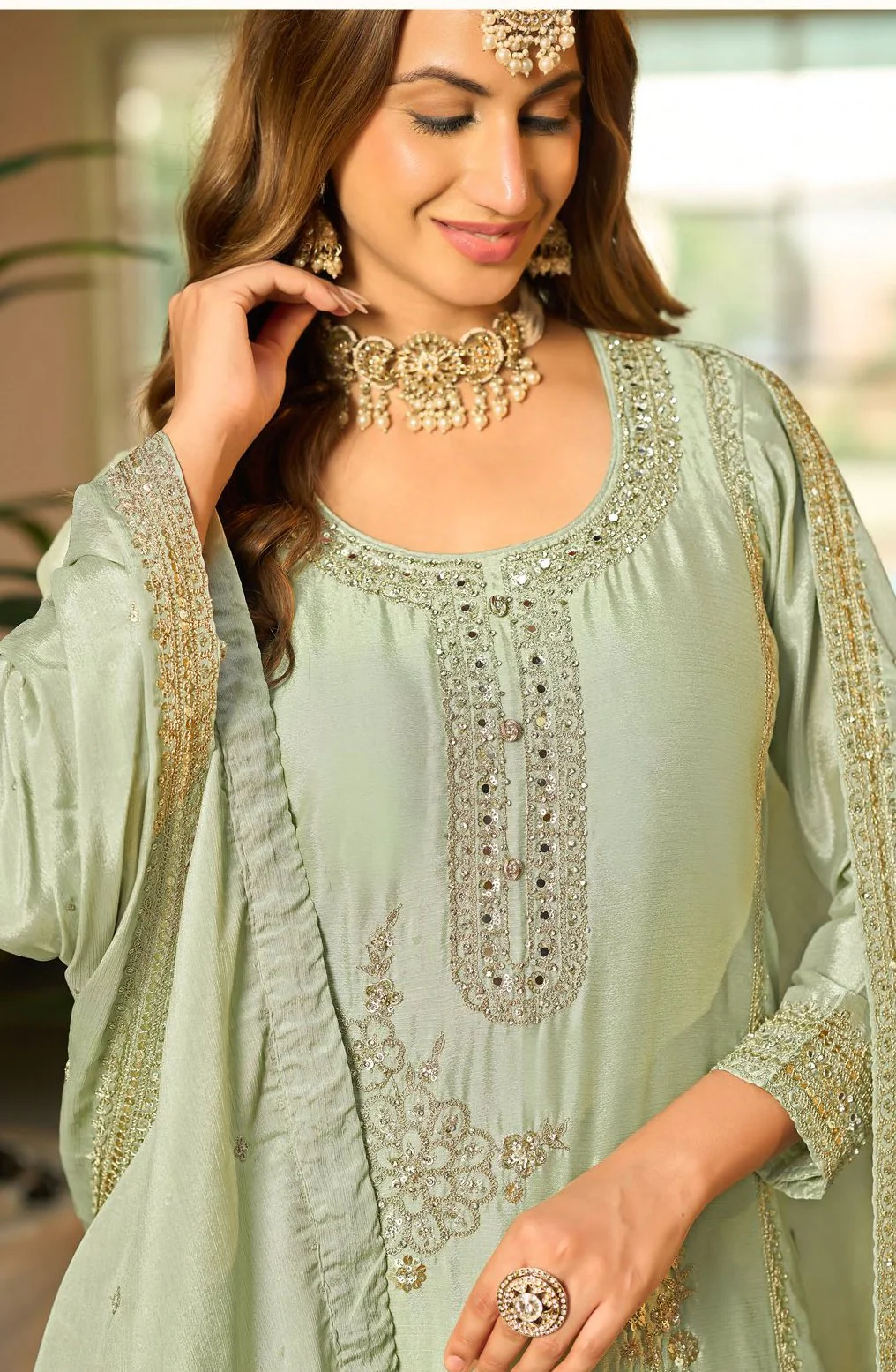 Tasuvre Fern Full Work Sharara Set - Image 2