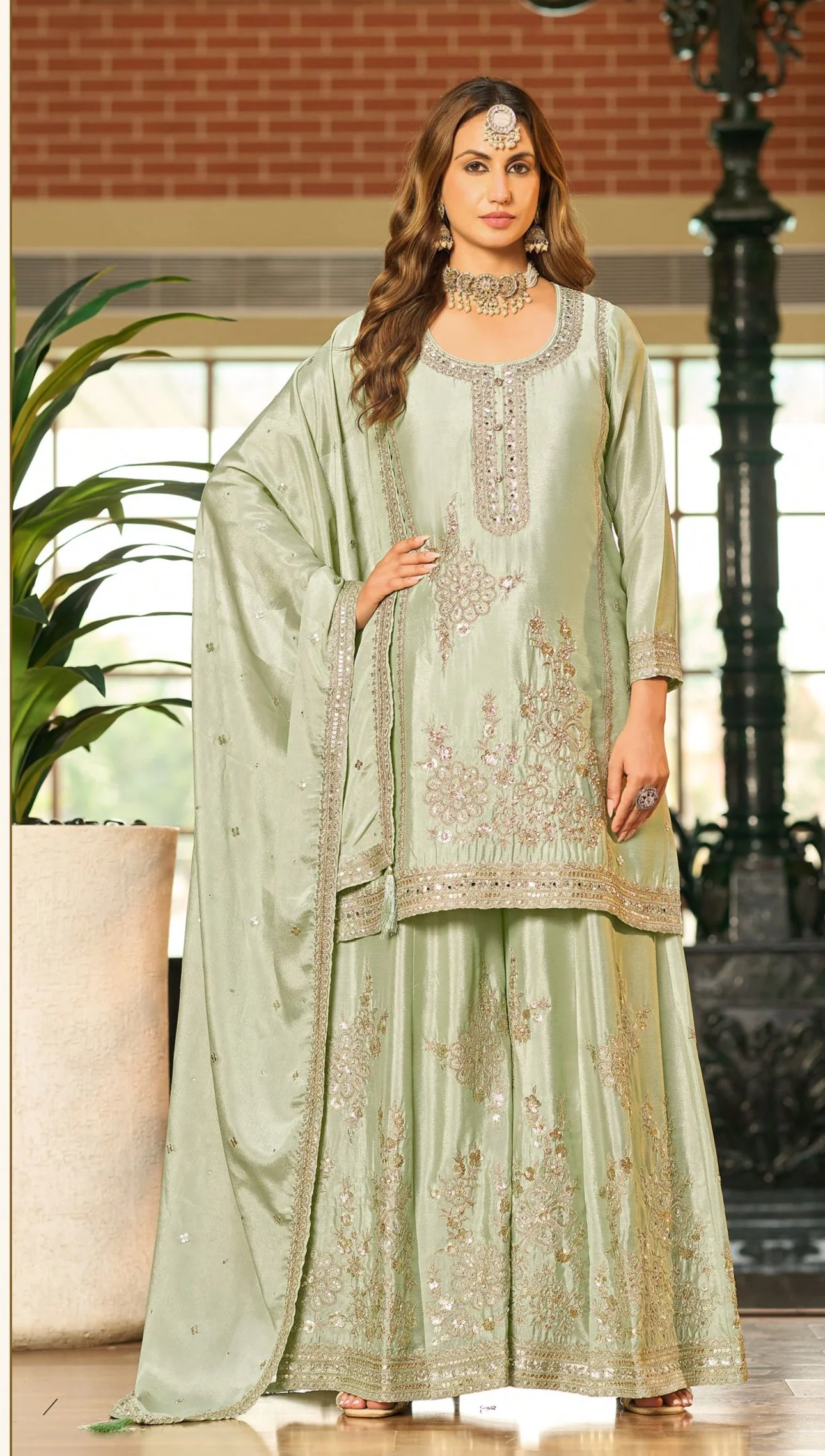 Tasuvre Fern Full Work Sharara Set - Image 3