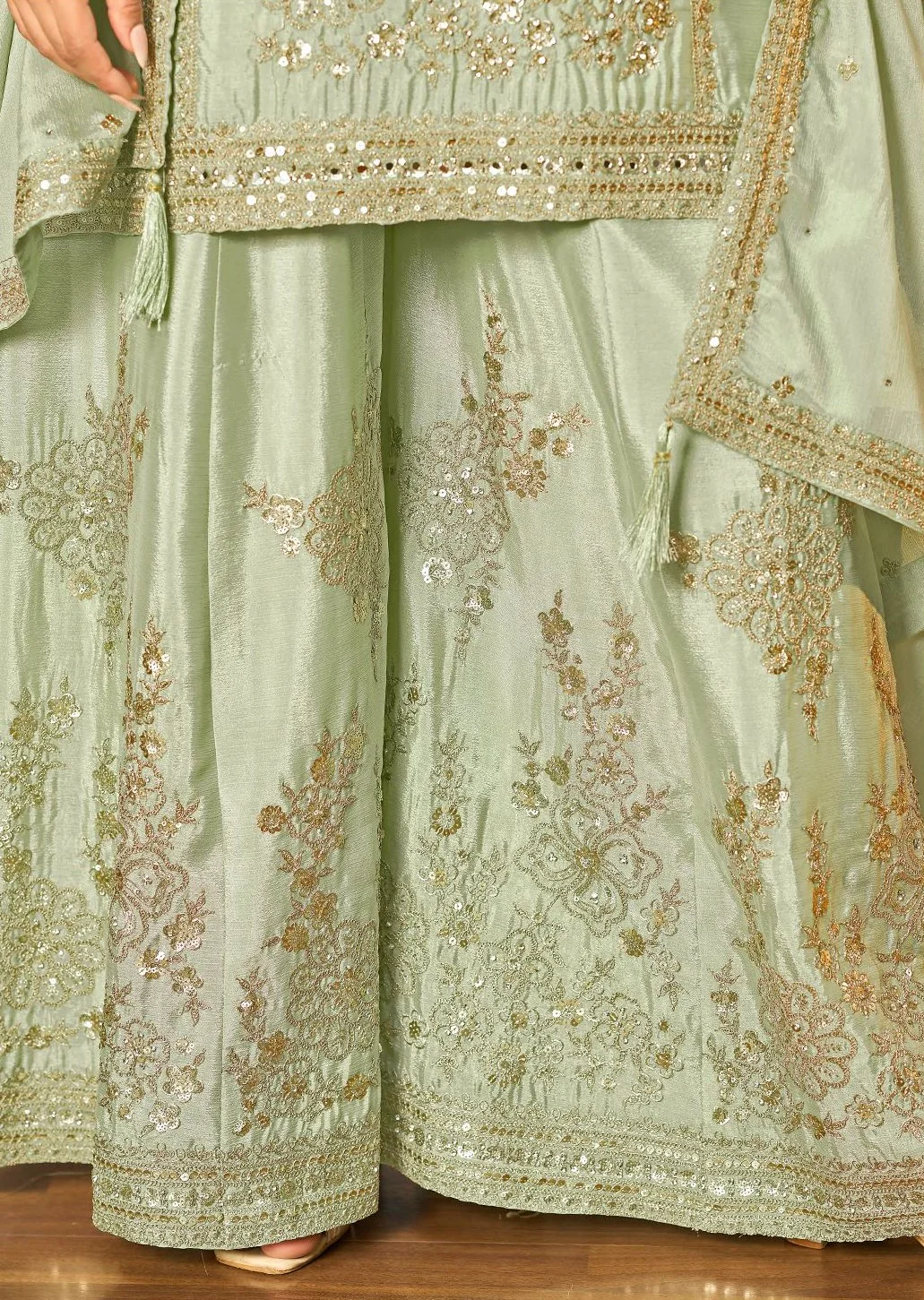Tasuvre Fern Full Work Sharara Set - Image 4