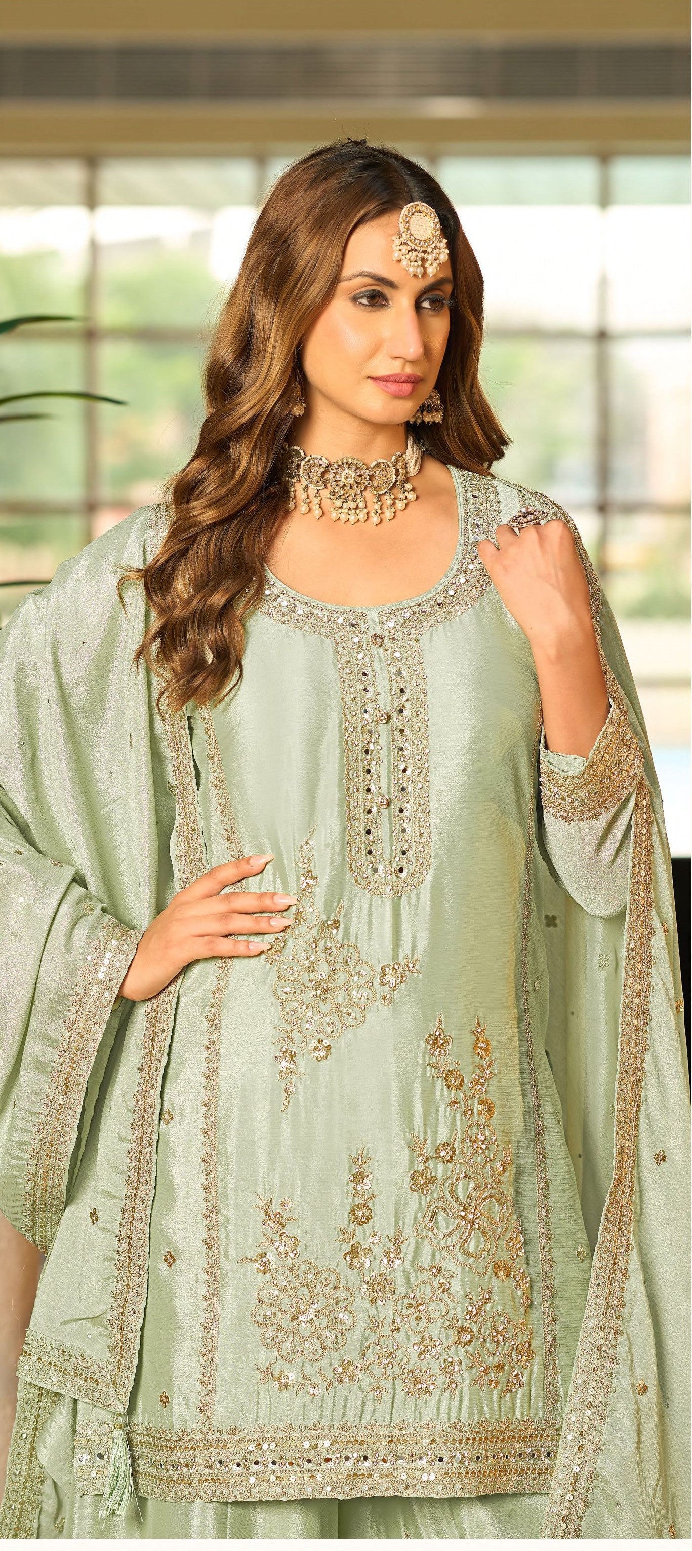 Tasuvre Fern Full Work Sharara Set - Image 5