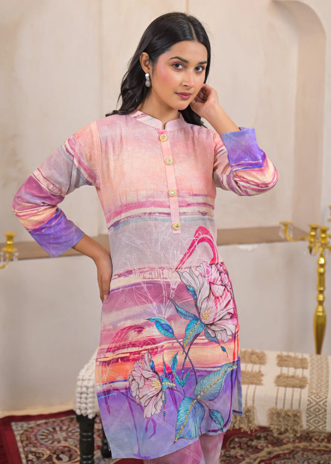 Shanti Softpink Printed cotton Co-ord Set - Image 2