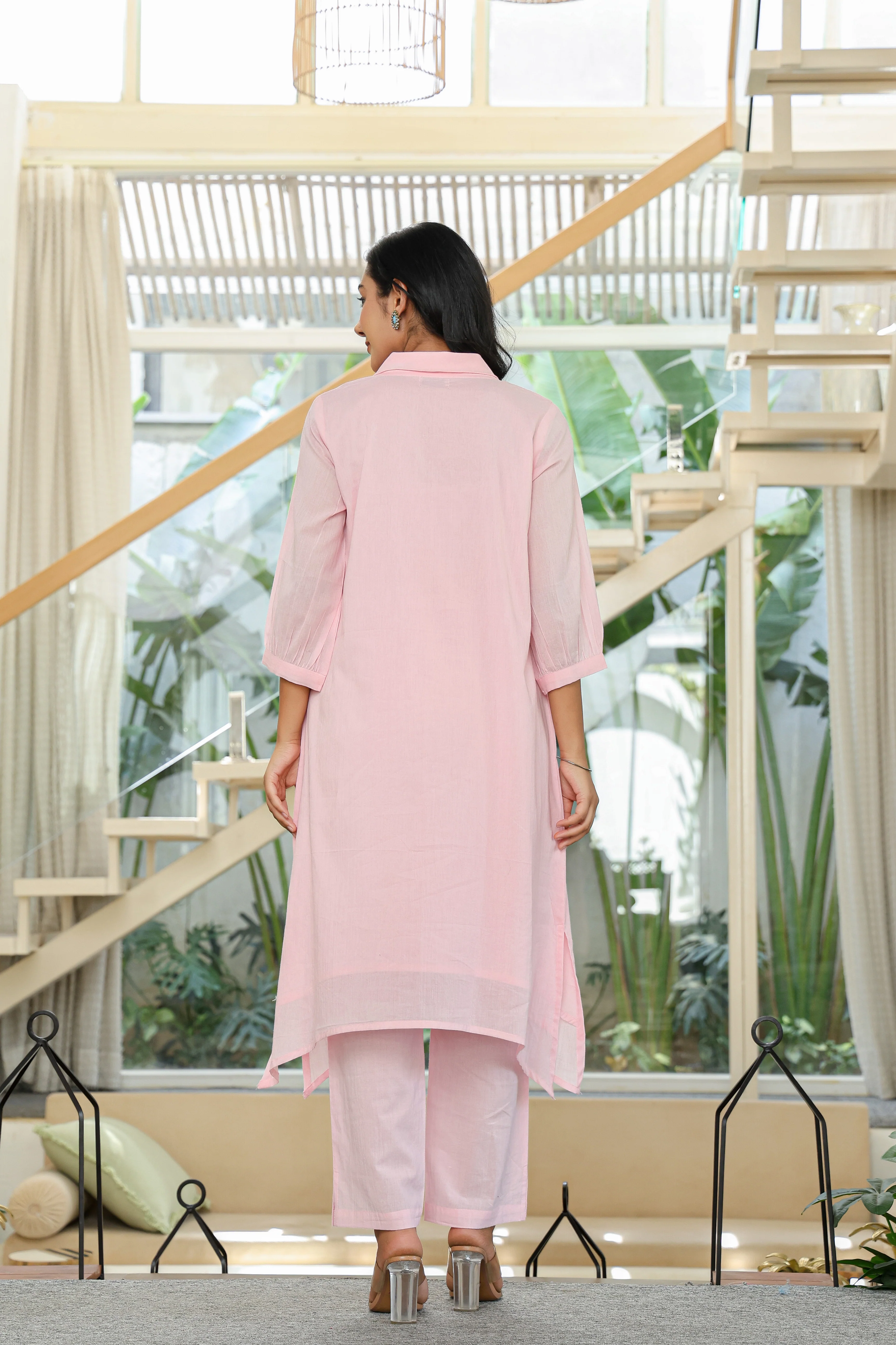 Tiara Flamingo embroidery kurta pant set - Image 3
