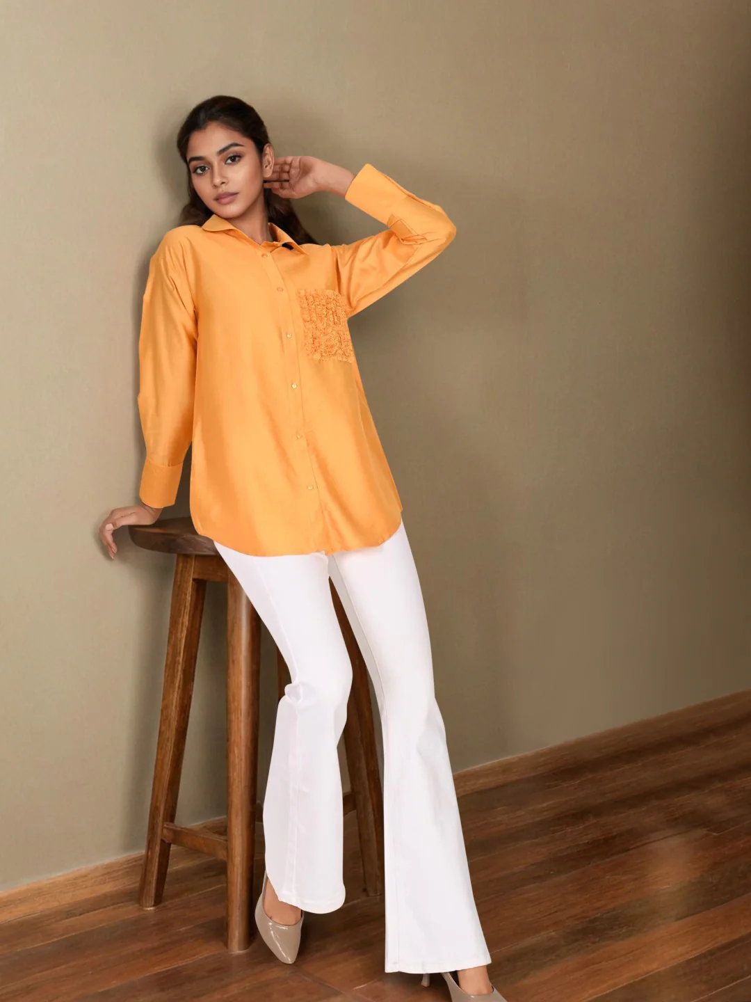 Sharanya Tangerine Premium Shirt - Image 4
