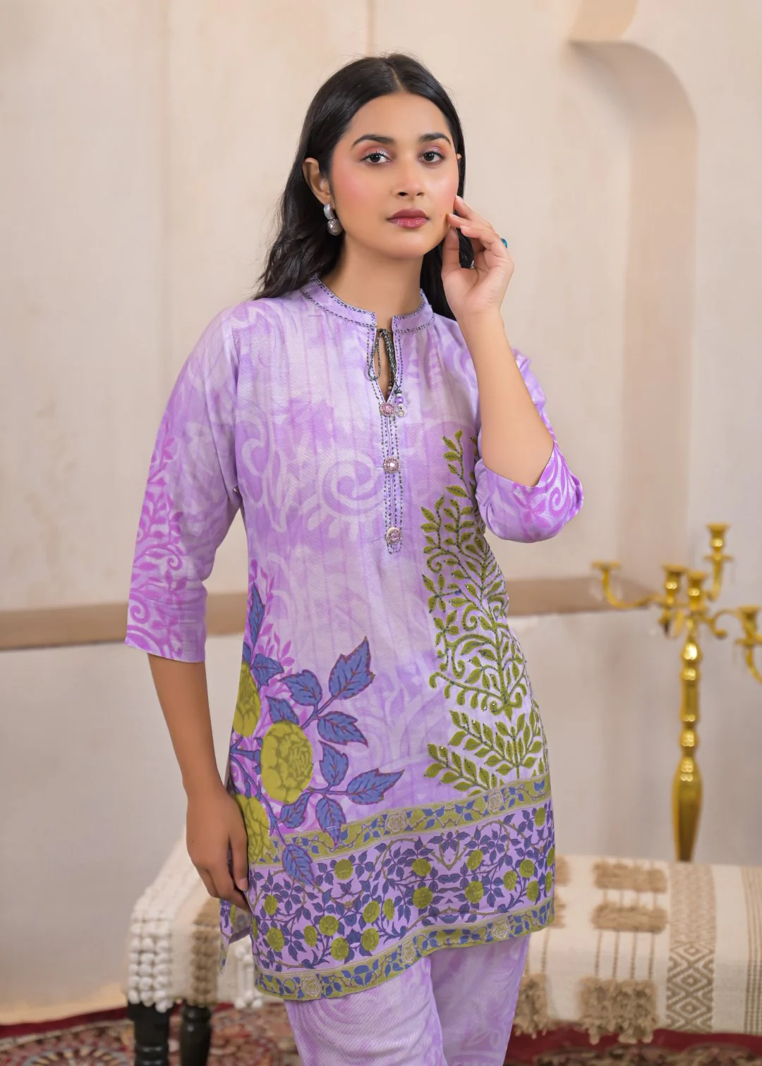 Shanti Lavender Printed Co-ord Set - Image 2