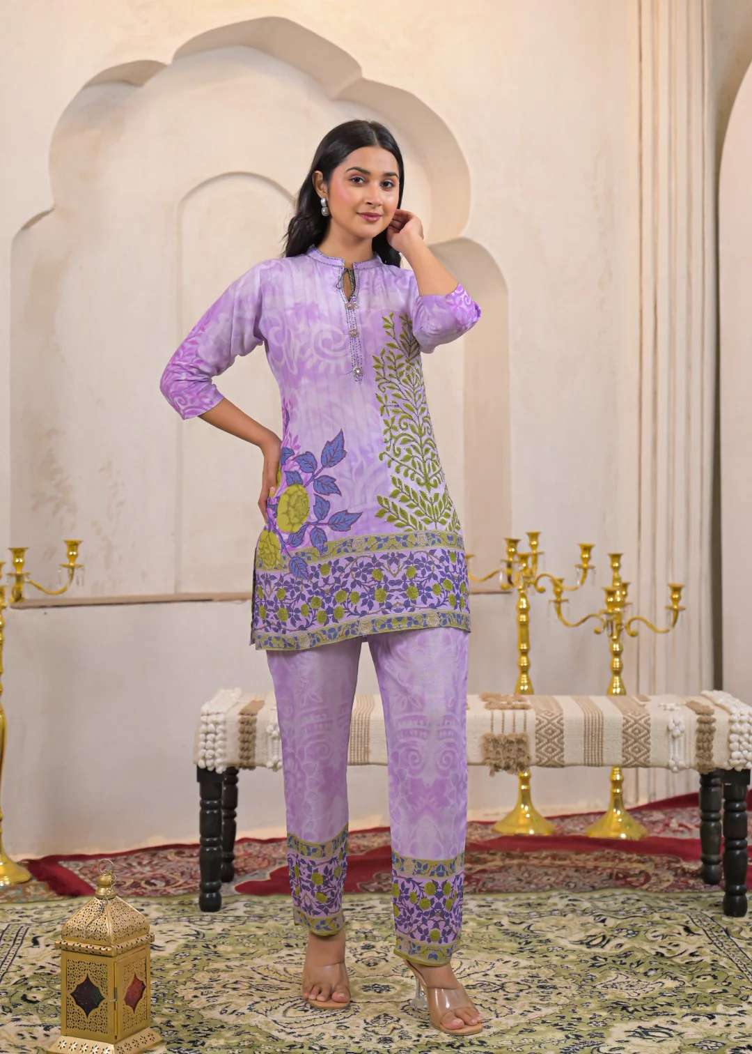 Shanti Lavender Printed Co-ord Set - Image 4