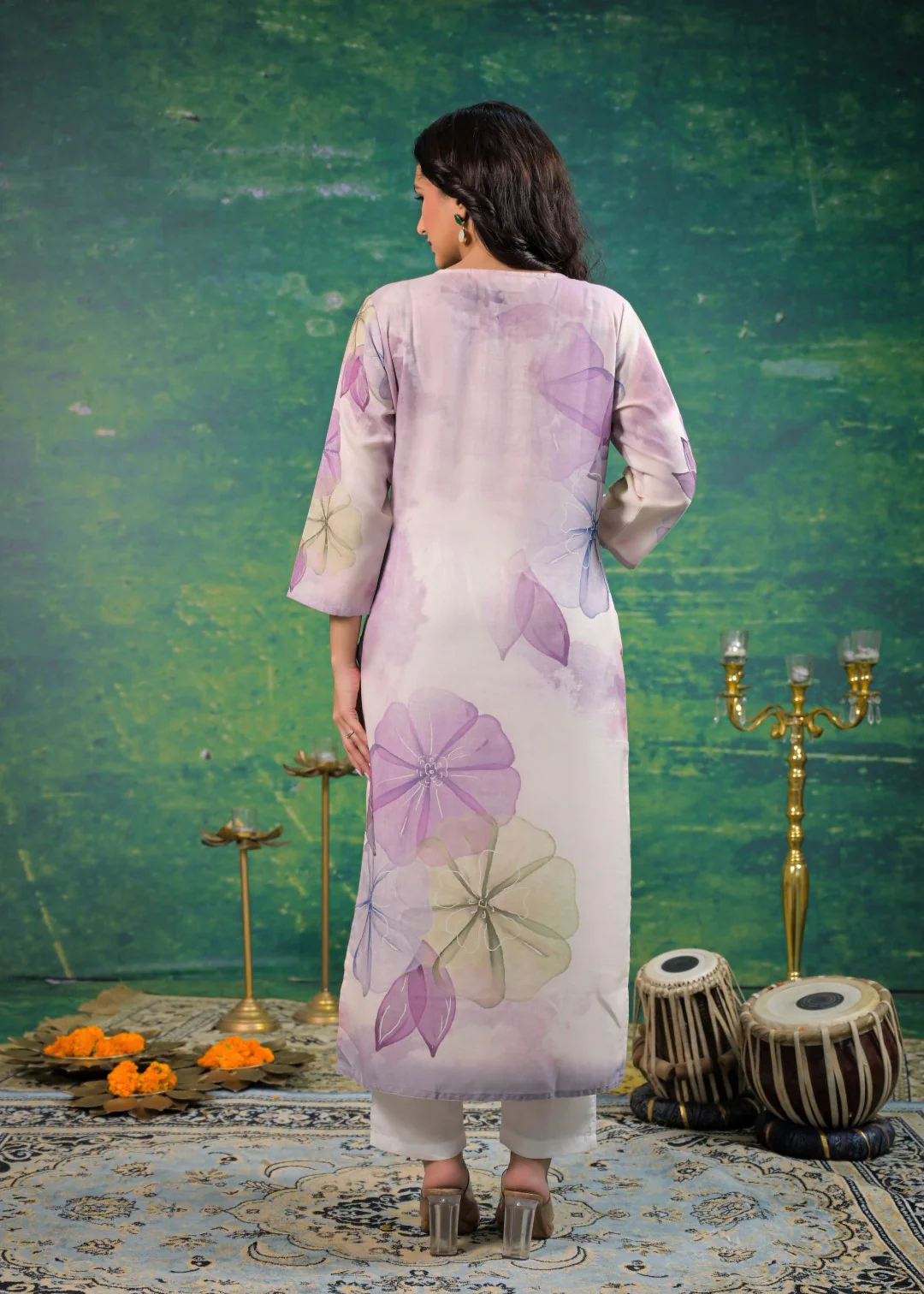 Yami Lavender Printed Kurti - Image 3