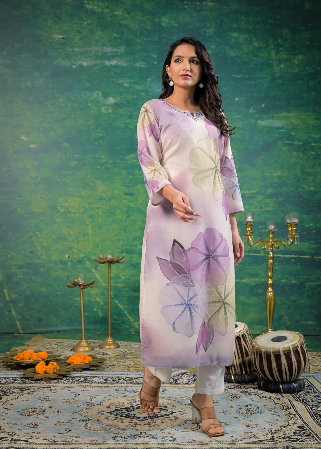 Yami Lavender Printed Kurti - Image 5