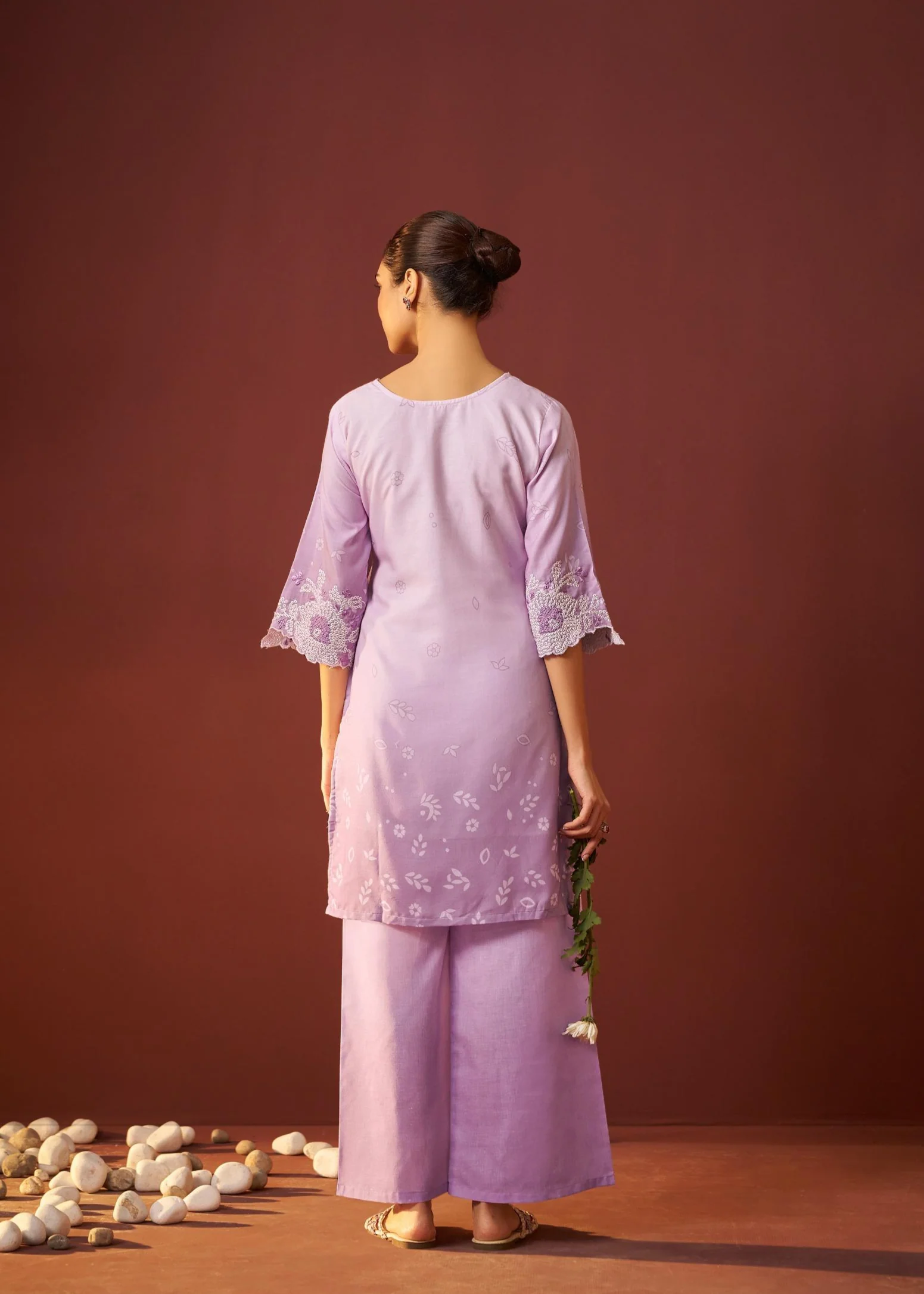 Ira lavender embroidery co-ord set - Image 3