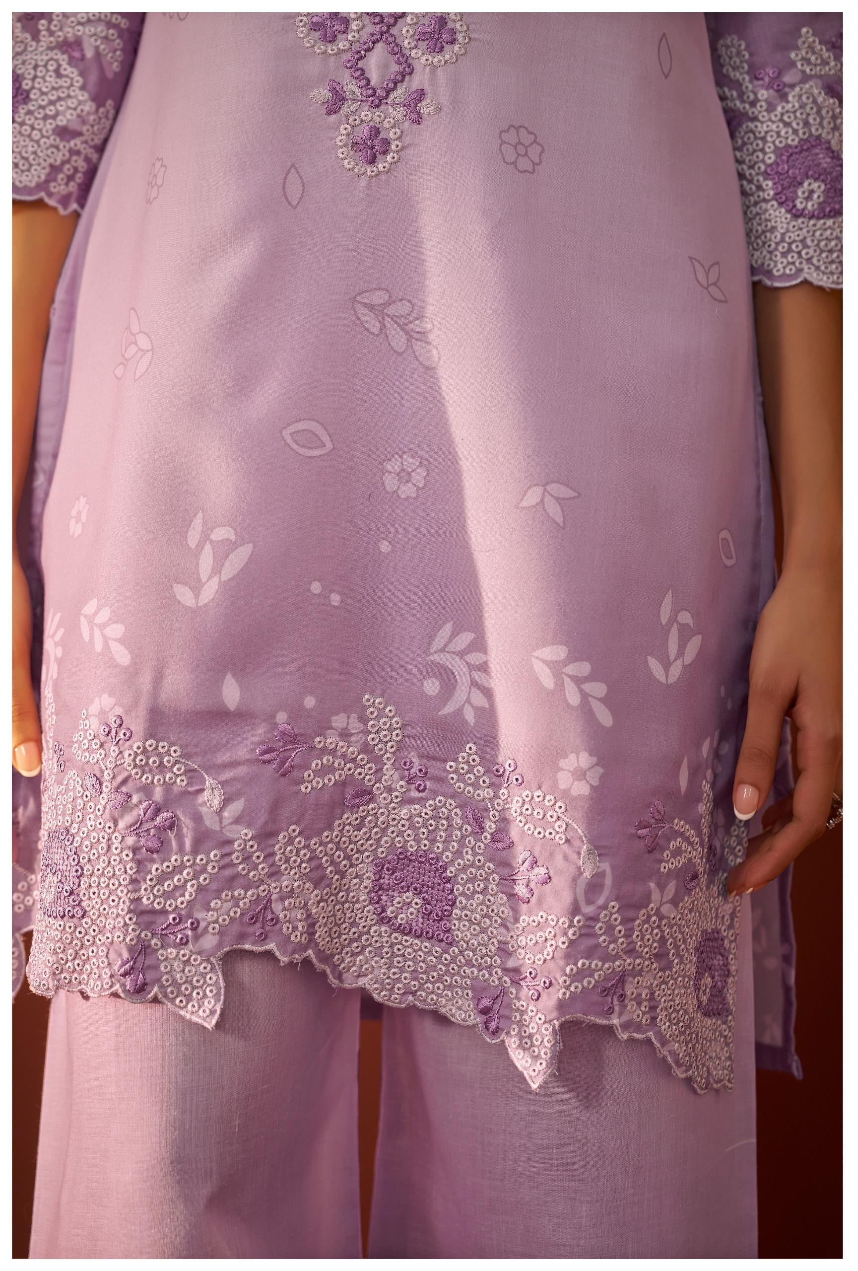 Ira lavender embroidery co-ord set - Image 5